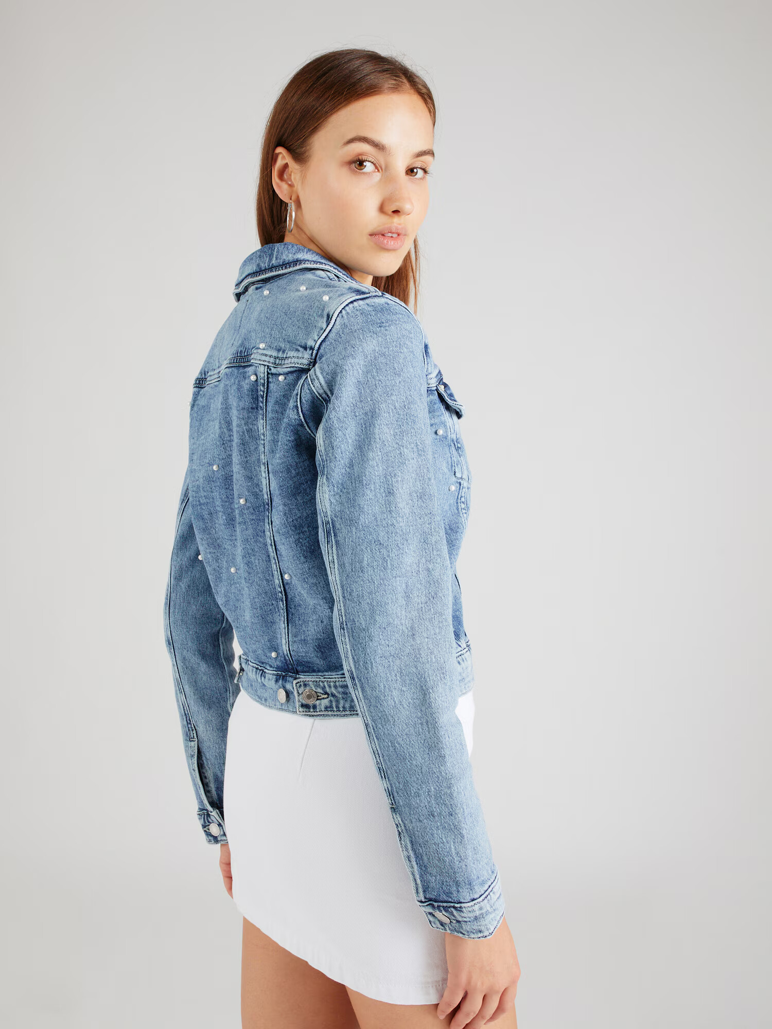 GUESS Geacă de primăvară-toamnă albastru denim - Pled.ro