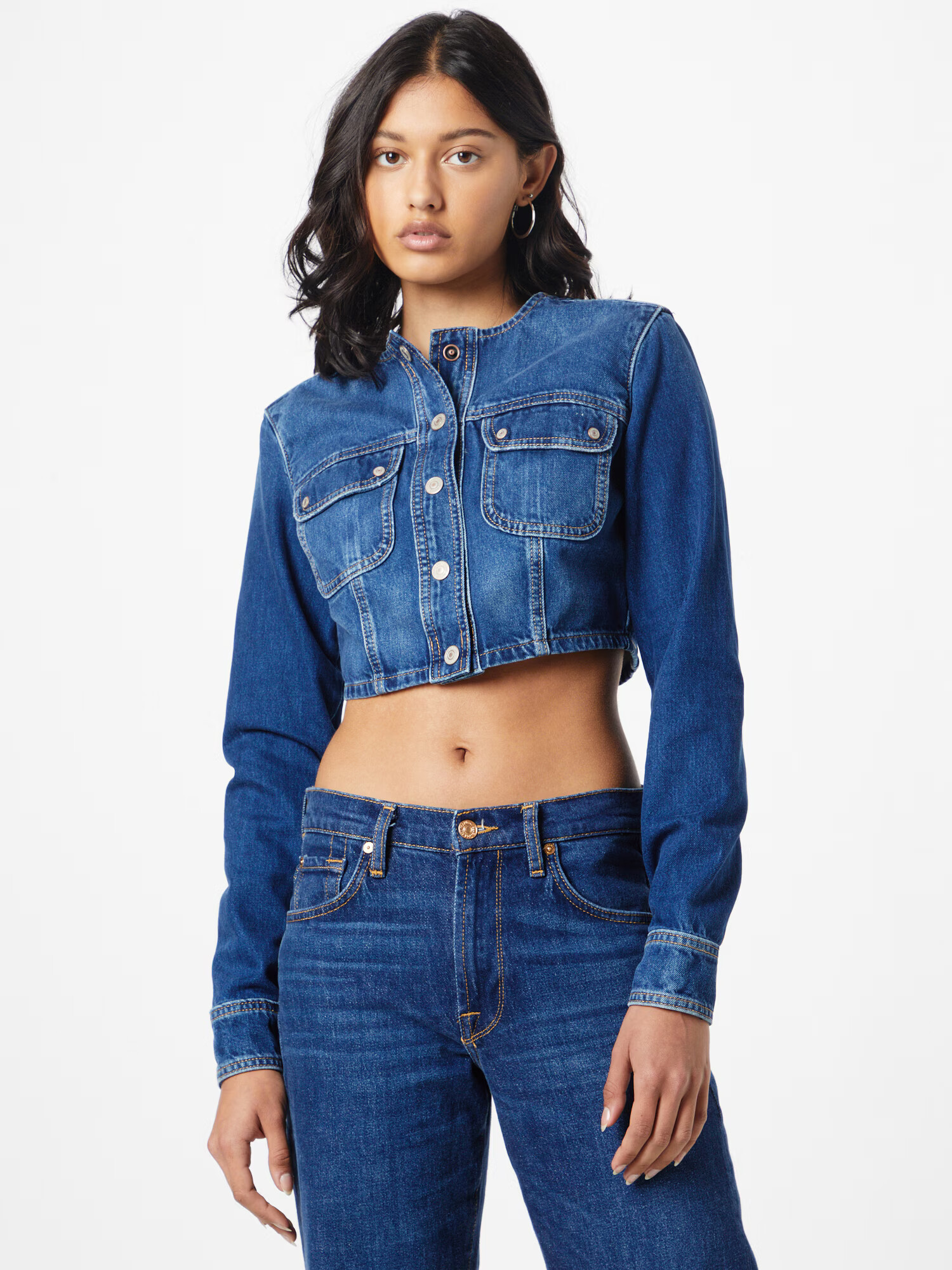 GUESS Geacă de primăvară-toamnă 'LYSSA' albastru denim - Pled.ro