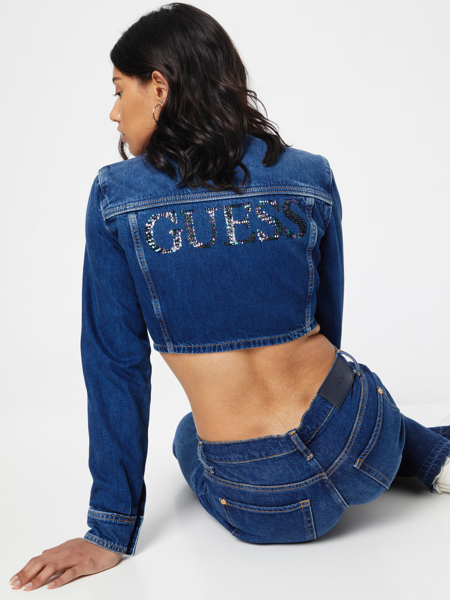 GUESS Geacă de primăvară-toamnă 'LYSSA' albastru denim - Pled.ro