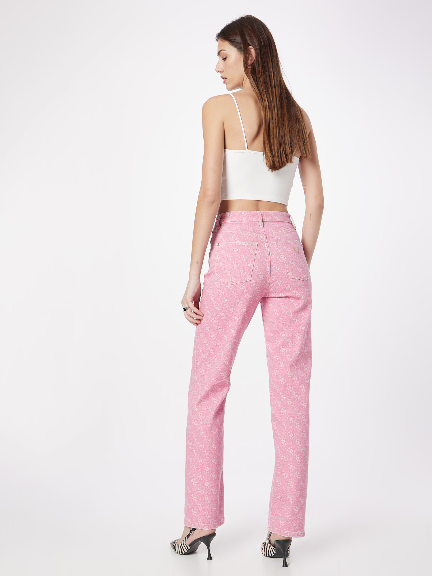 GUESS Jeans 'MELROSE' rosé / alb - Pled.ro