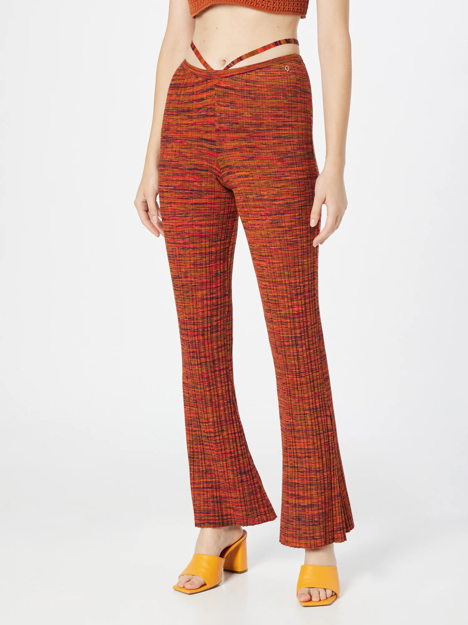 GUESS Pantaloni albastru noapte / maro caramel / roșu orange - Pled.ro