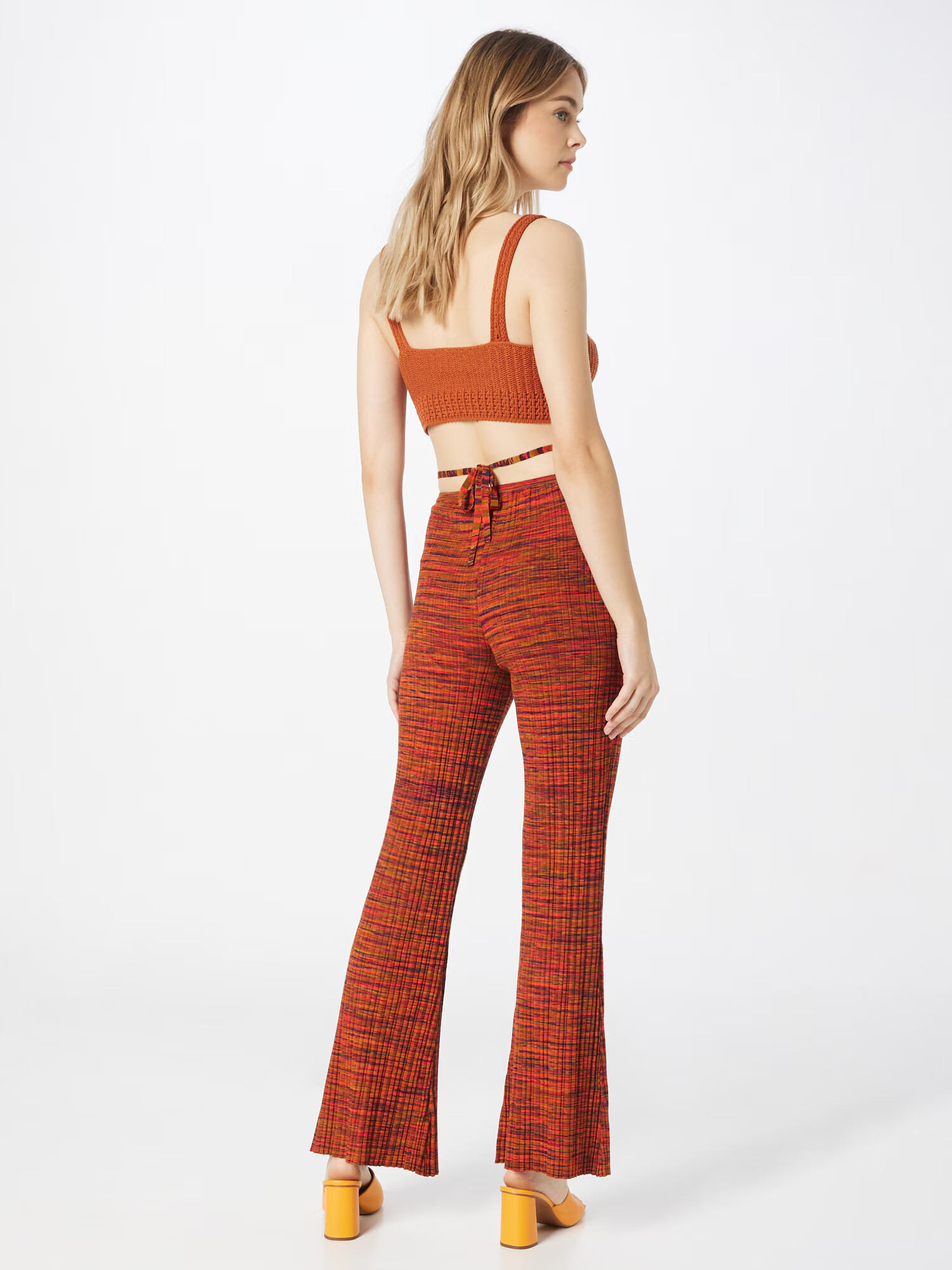 GUESS Pantaloni albastru noapte / maro caramel / roșu orange - Pled.ro