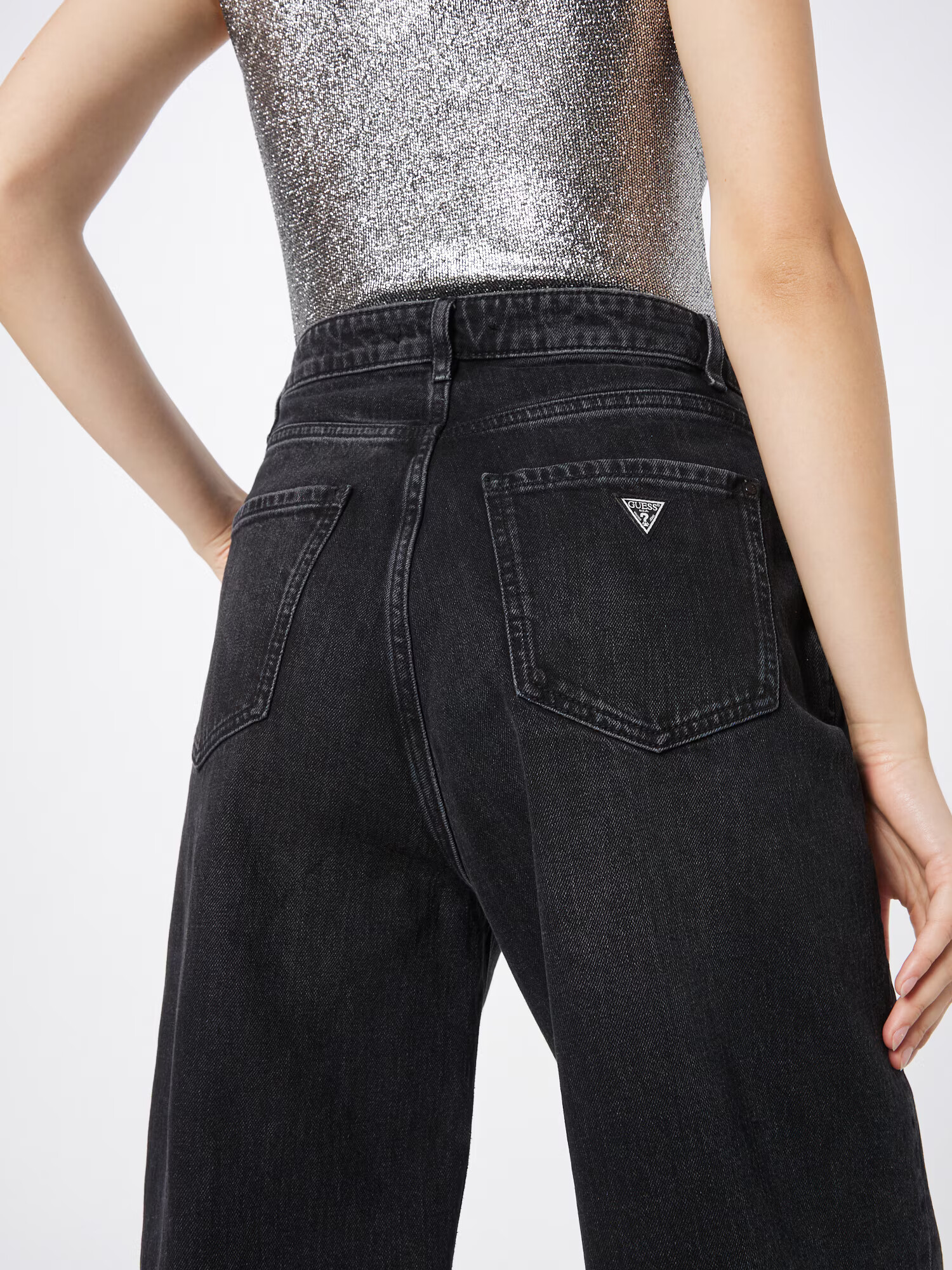 GUESS Pantaloni cu cute 'ANDREA' negru denim - Pled.ro