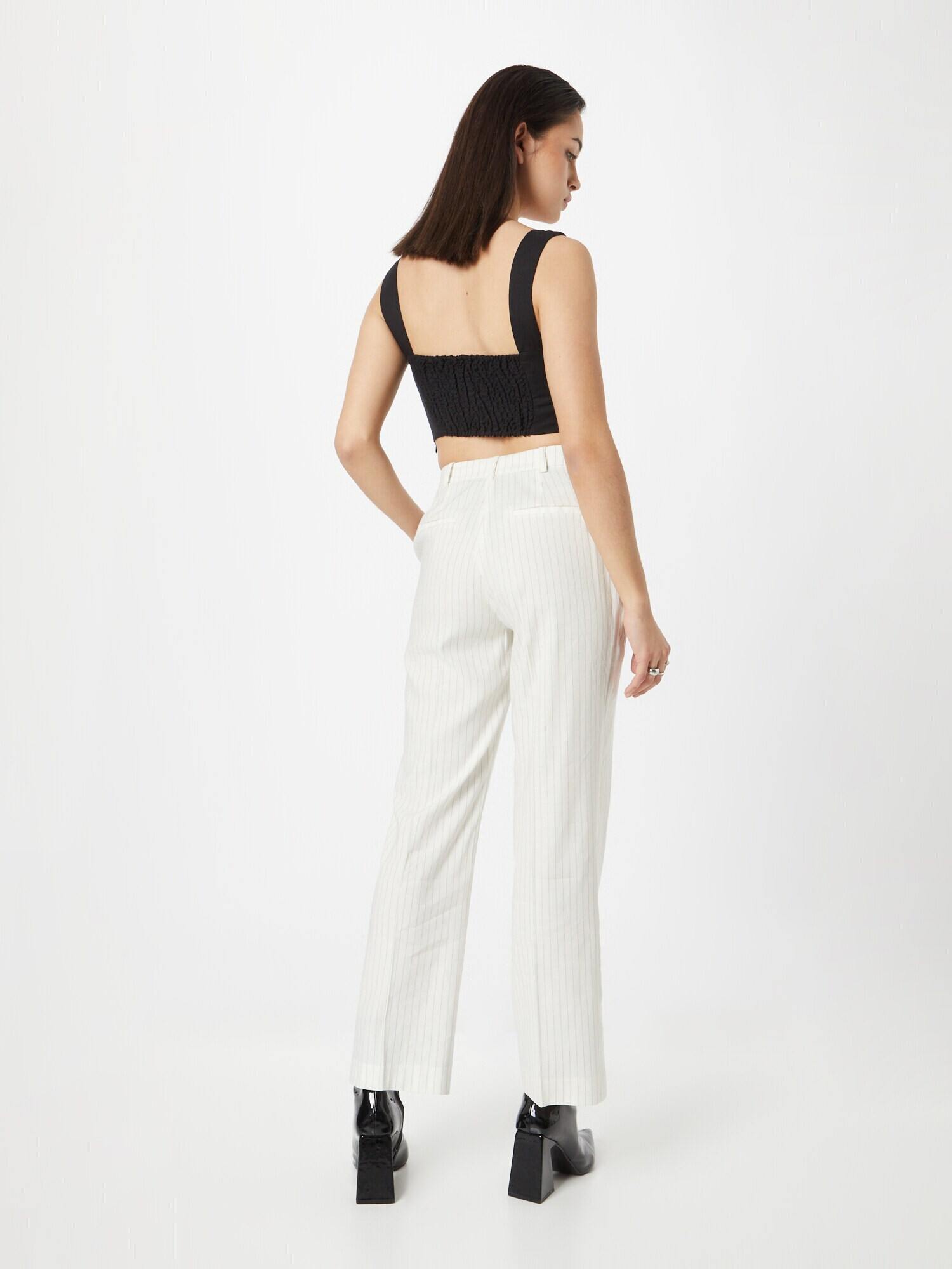 GUESS Pantaloni cu dungă 'Zoe' negru / alb - Pled.ro