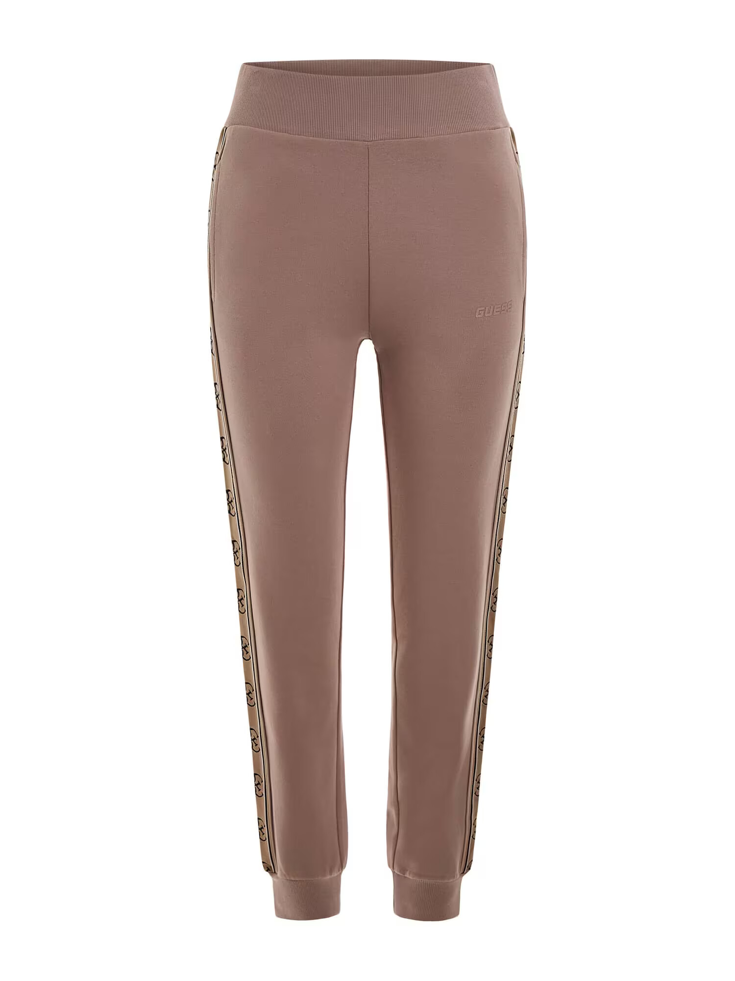 GUESS Pantaloni sport bej / maro deschis / negru / alb - Pled.ro