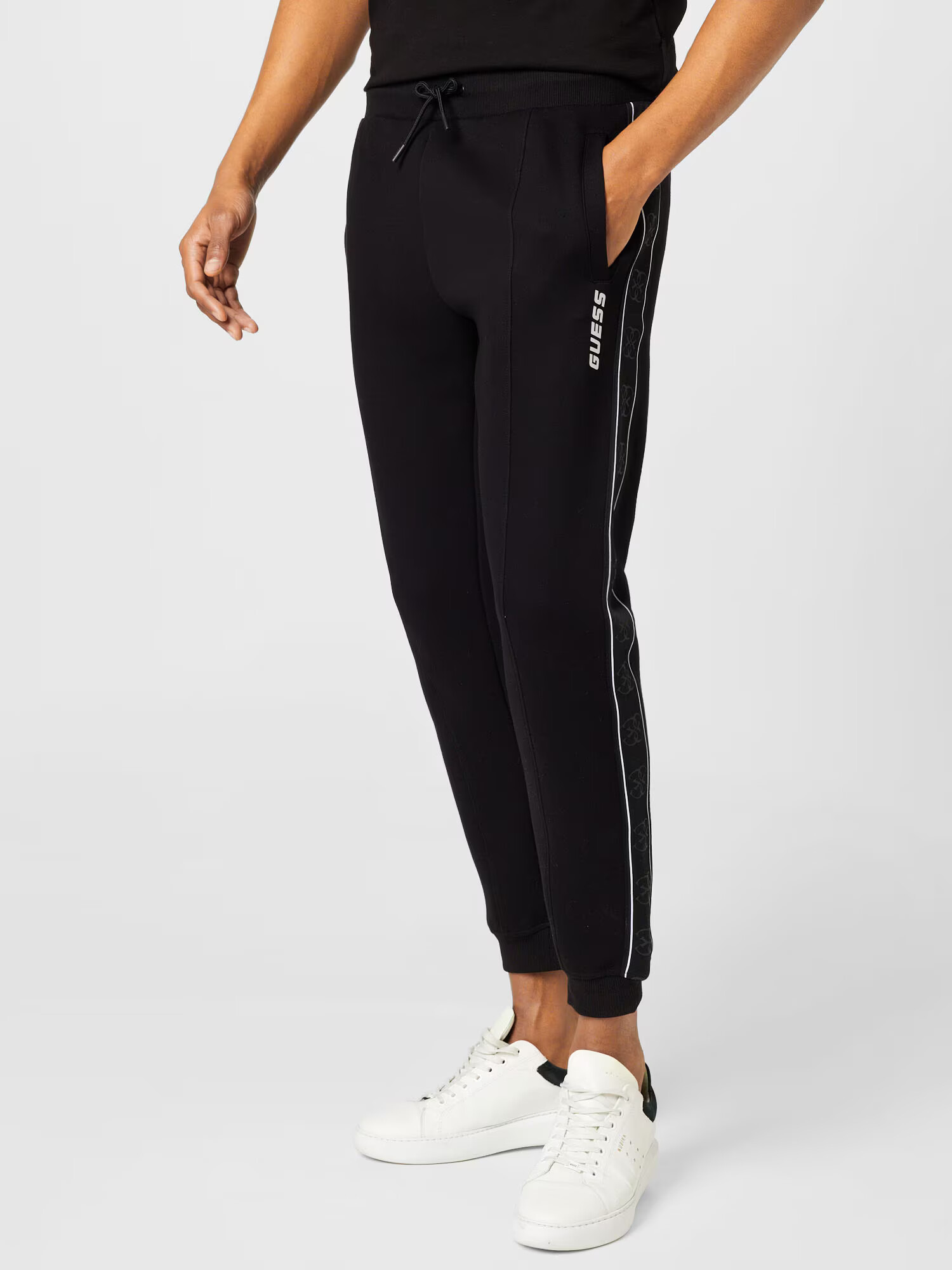 GUESS Pantaloni 'Mickey' negru / alb - Pled.ro