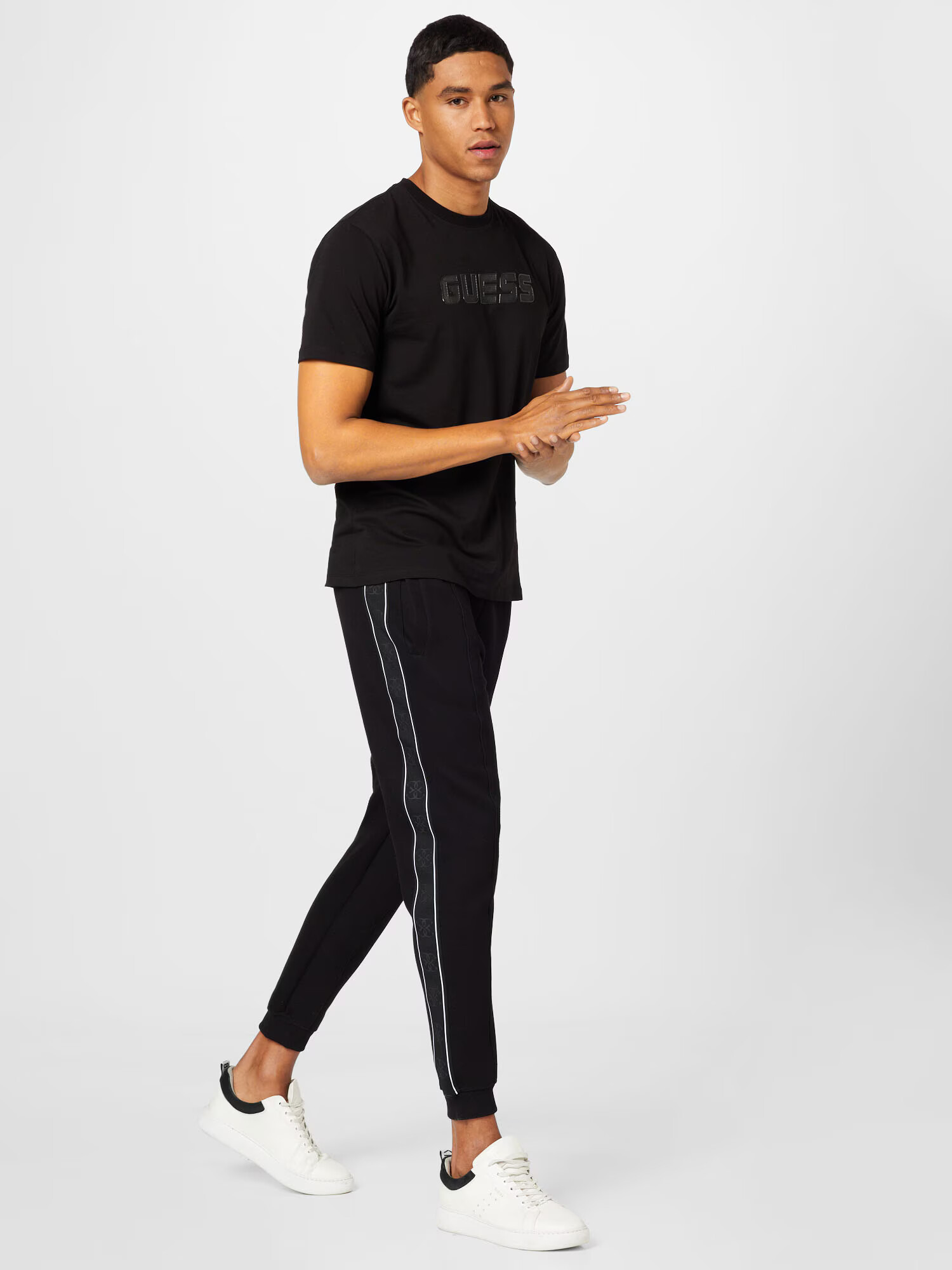 GUESS Pantaloni 'Mickey' negru / alb - Pled.ro