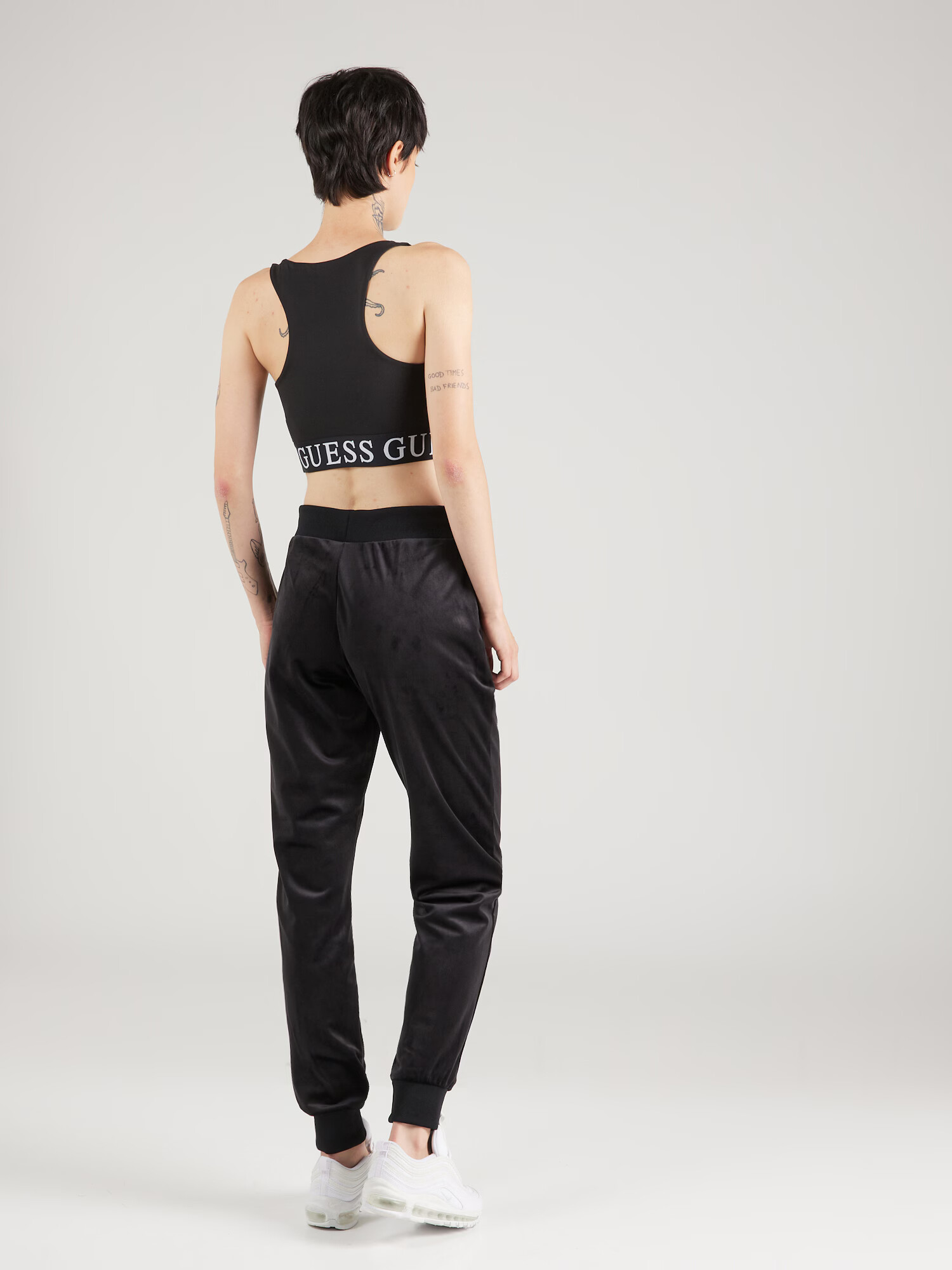 GUESS Pantaloni negru / argintiu - Pled.ro