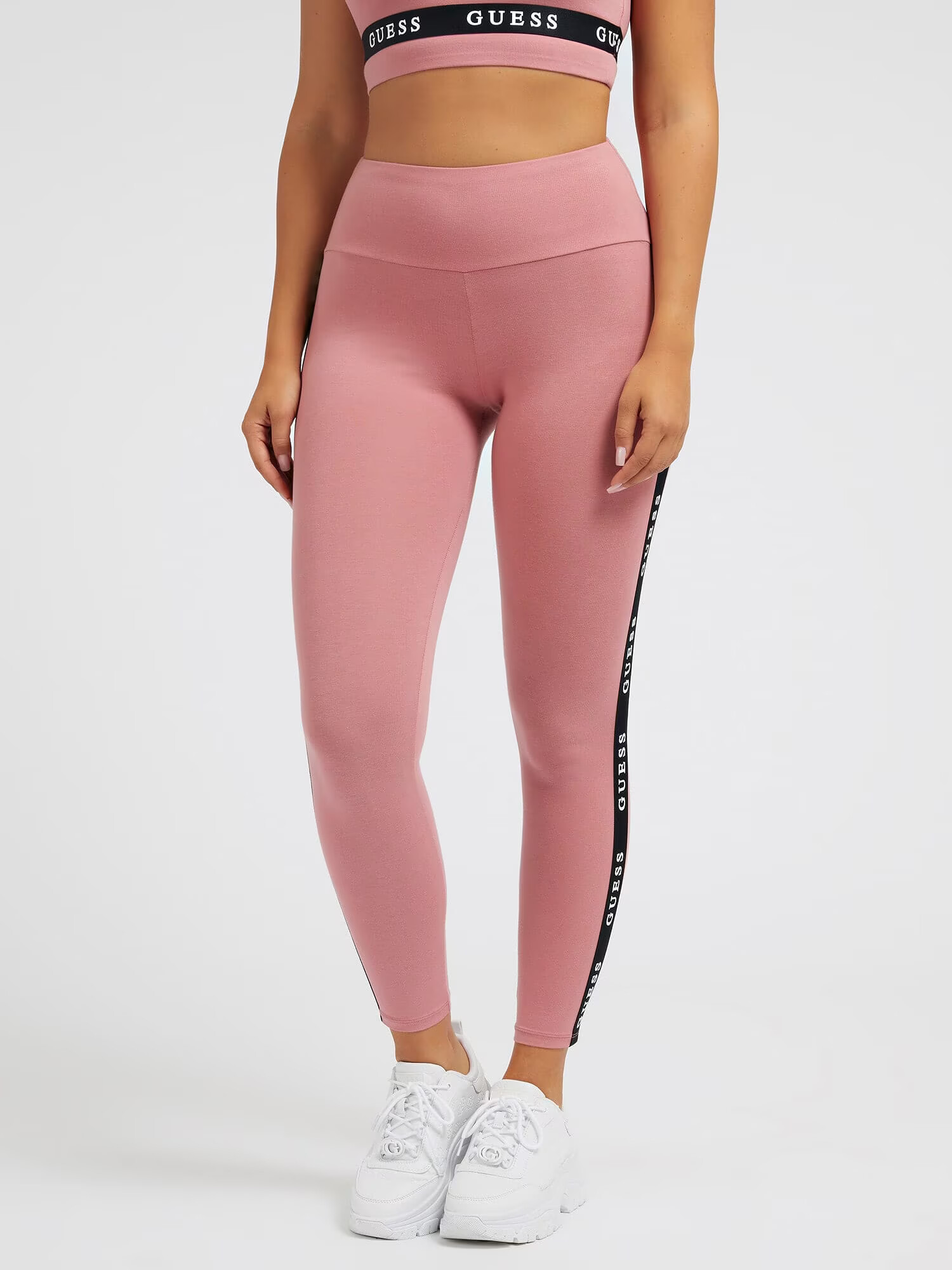 GUESS Pantaloni sport 'Aline' roz / negru / alb - Pled.ro