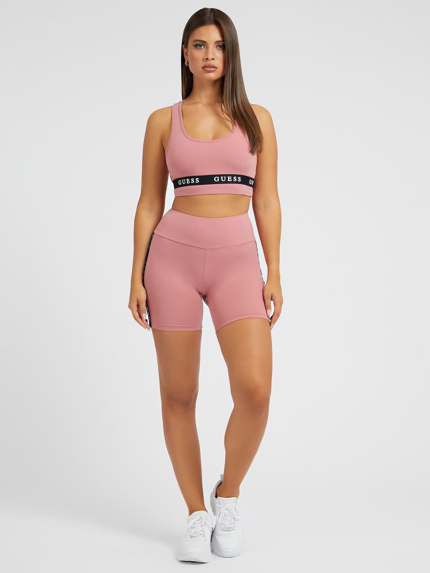 GUESS Pantaloni sport rosé / negru / alb - Pled.ro