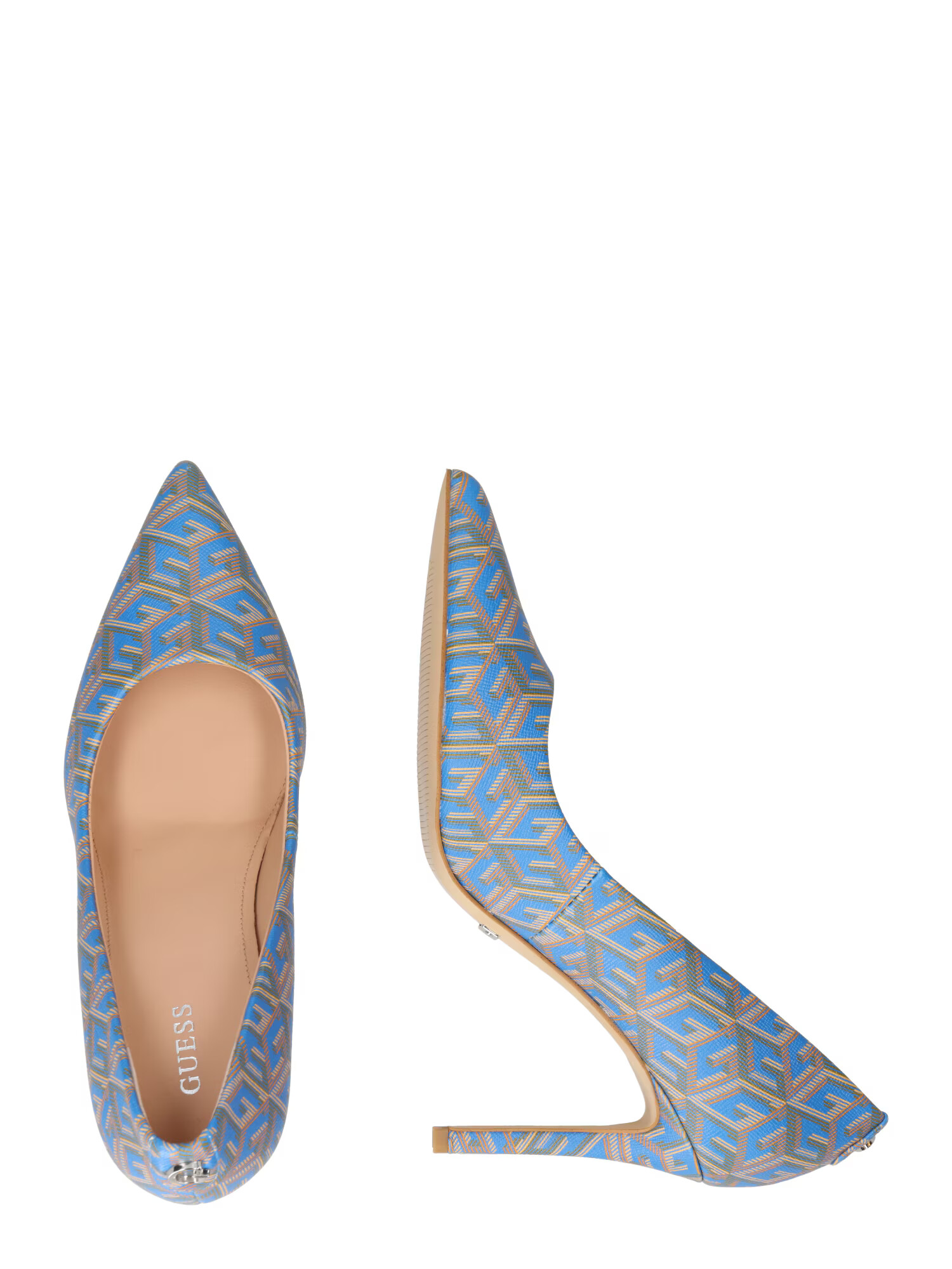 GUESS Pumps 'PIERA8' albastru / maro / gri bazalt / portocaliu deschis - Pled.ro