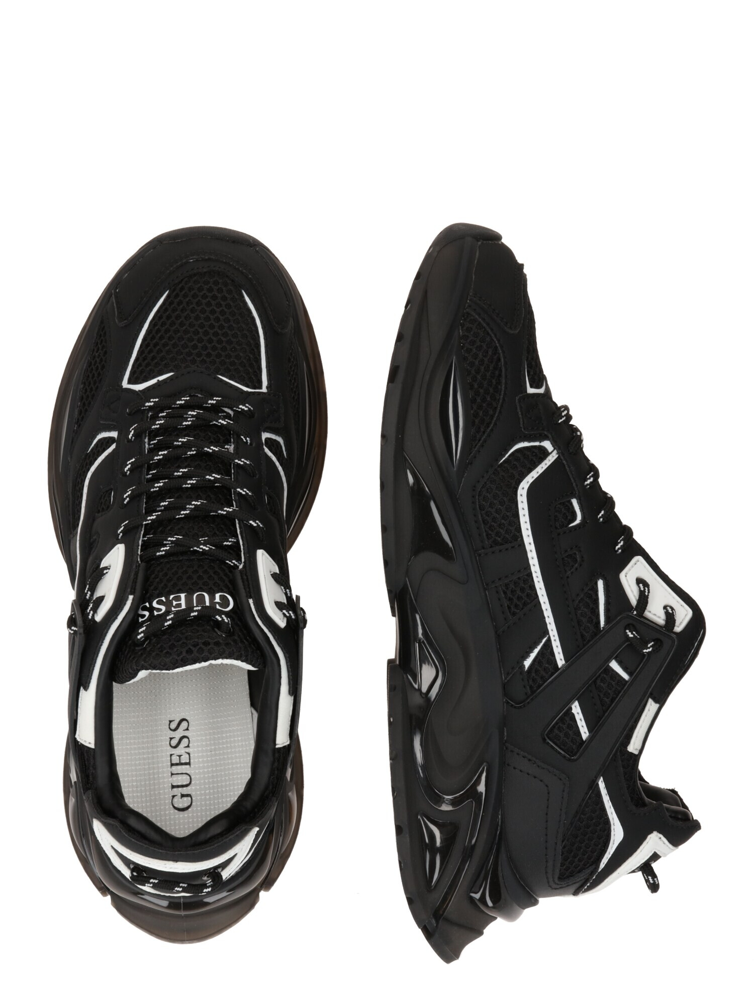 GUESS Sneaker low 'BELLUNO' negru / alb - Pled.ro