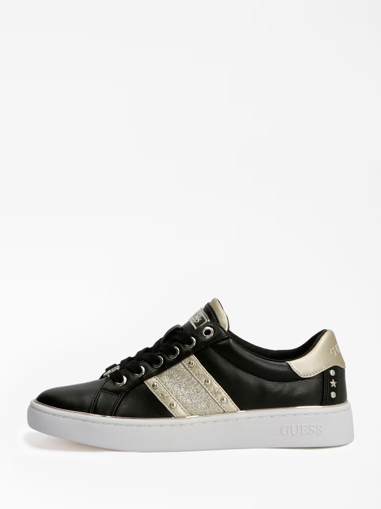 GUESS Sneaker low 'BEVLEE' auriu / negru - Pled.ro