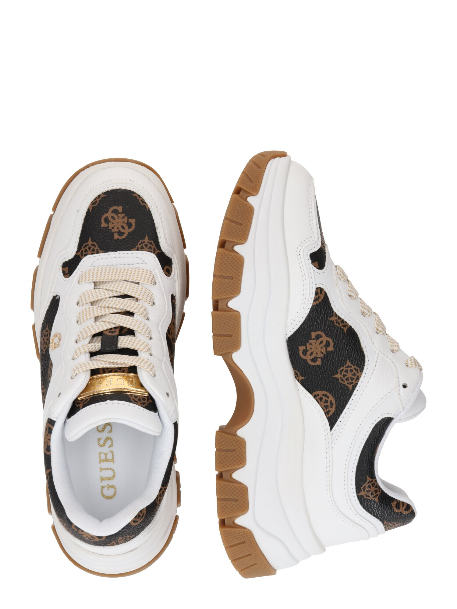 GUESS Sneaker low 'BRECKY3' maro caramel / maro închis / alb - Pled.ro