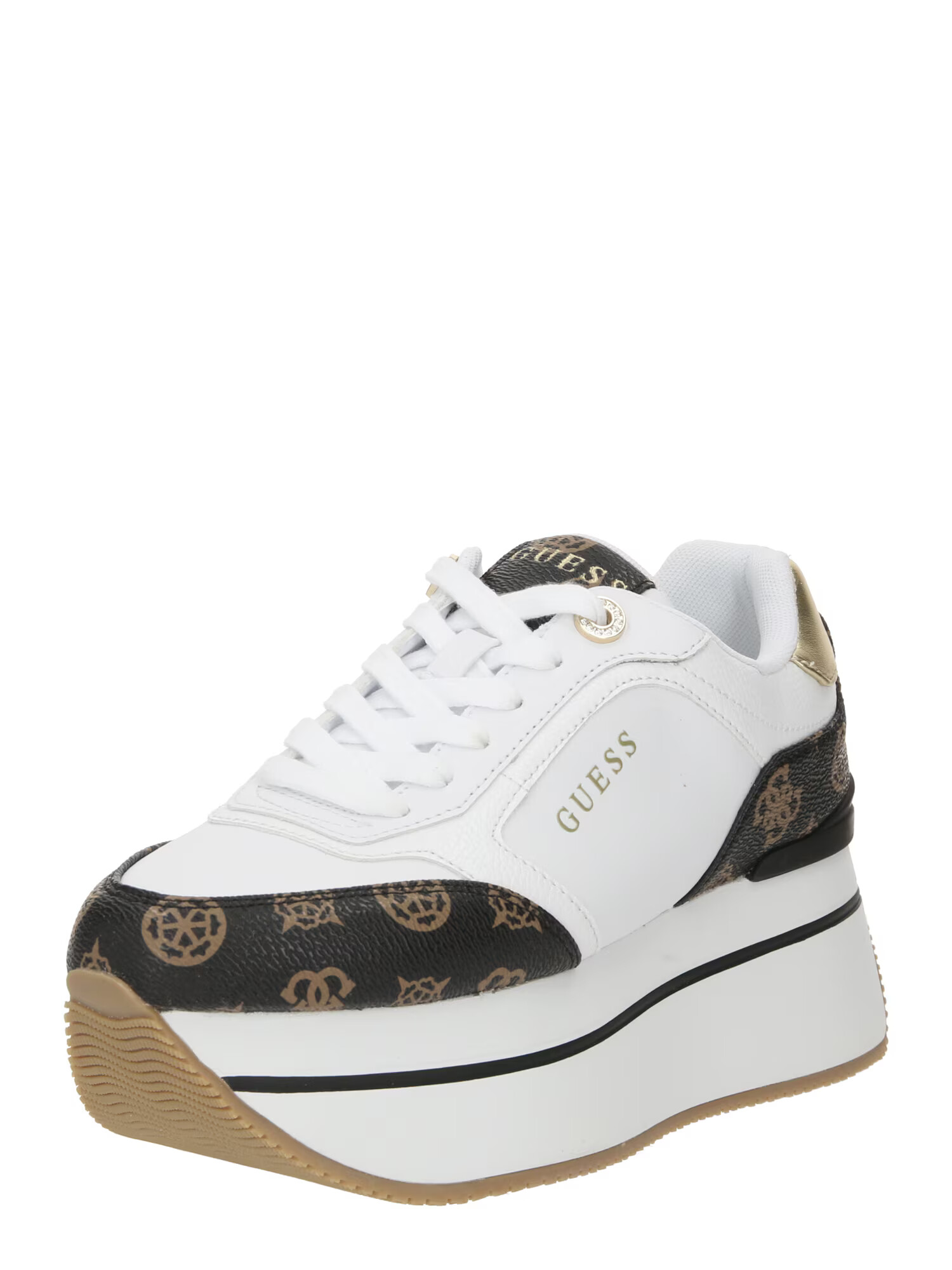 GUESS Sneaker low 'CAMRIO4' sepie / auriu / negru / alb - Pled.ro