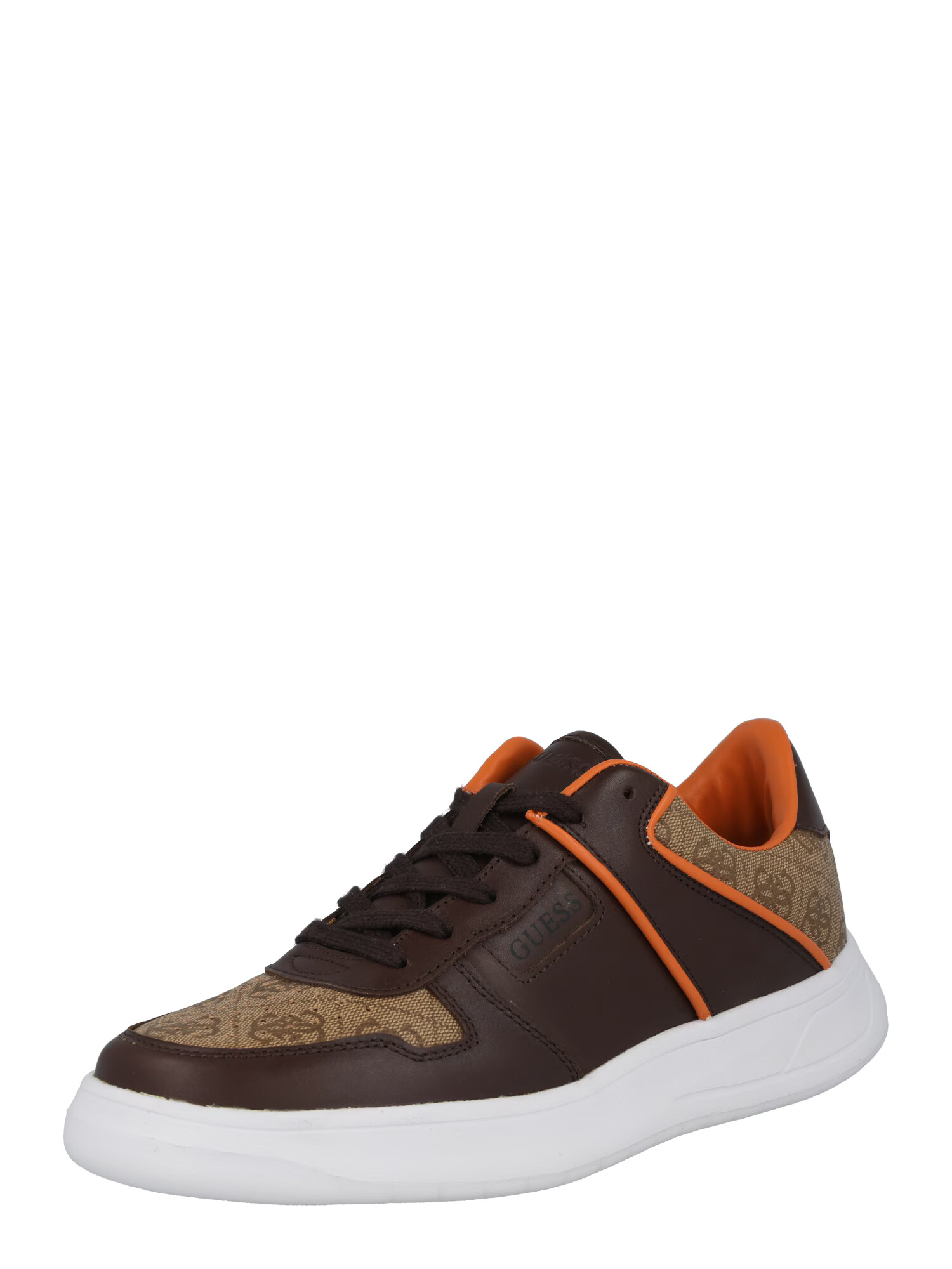 GUESS Sneaker low ciocolatiu / maro deschis / portocaliu / alb coajă de ou - Pled.ro