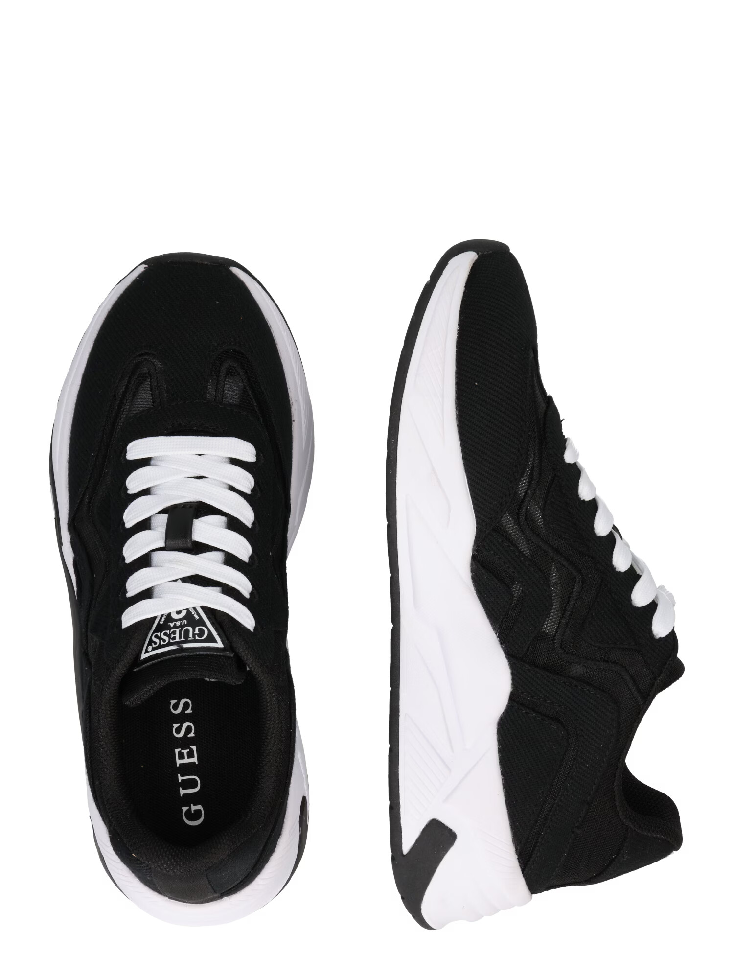 GUESS Sneaker low 'Enie' negru / alb - Pled.ro