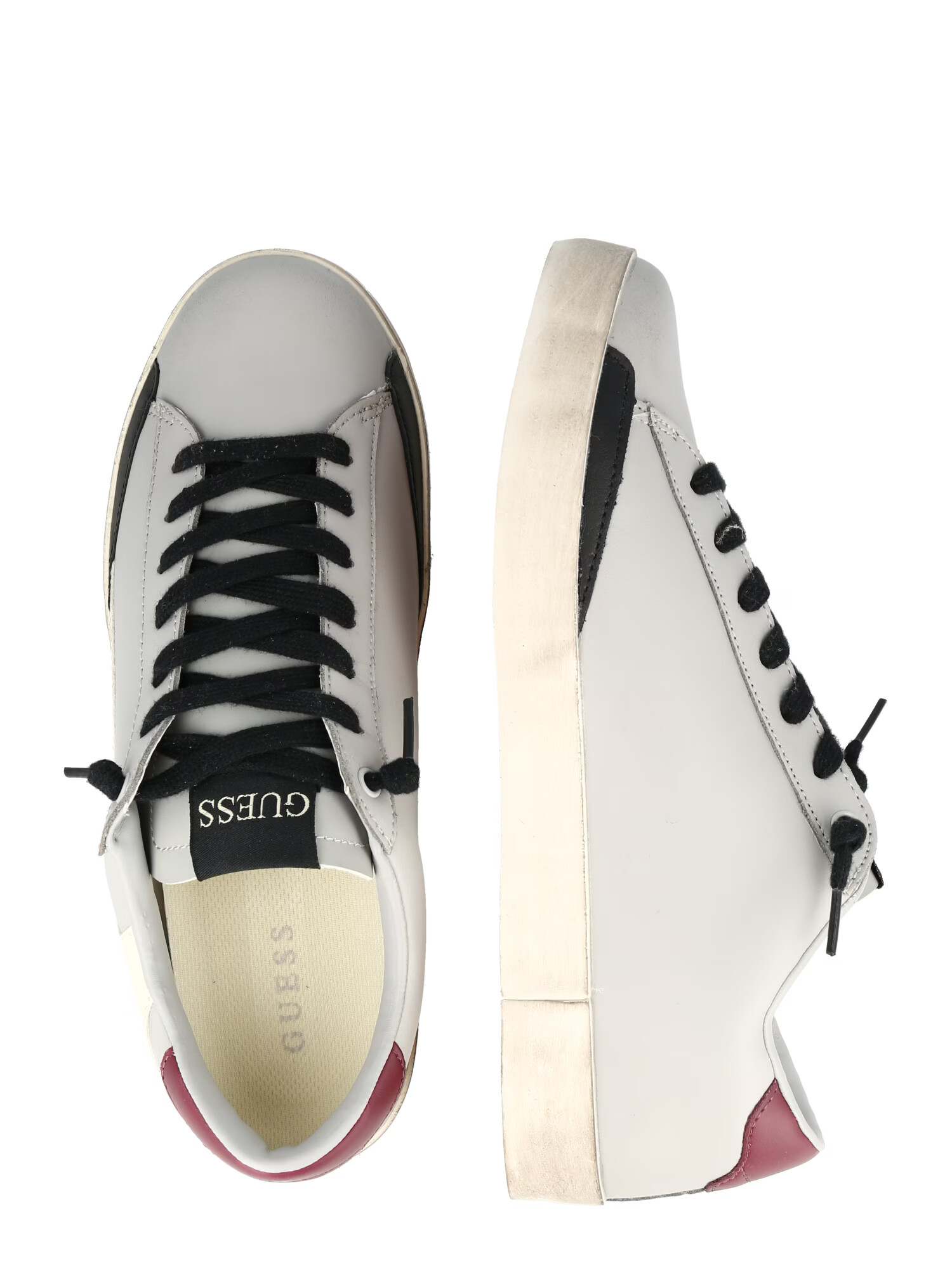 GUESS Sneaker low 'LODI' gri deschis / roșu vin / negru / alb - Pled.ro