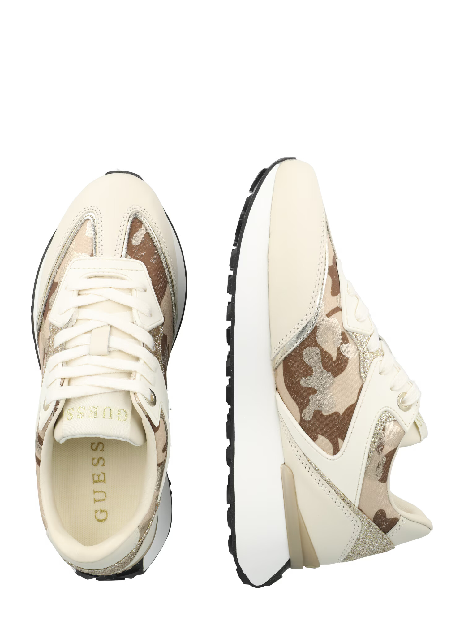 GUESS Sneaker low 'LUCHIA' bej / bej închis / maro / auriu - Pled.ro