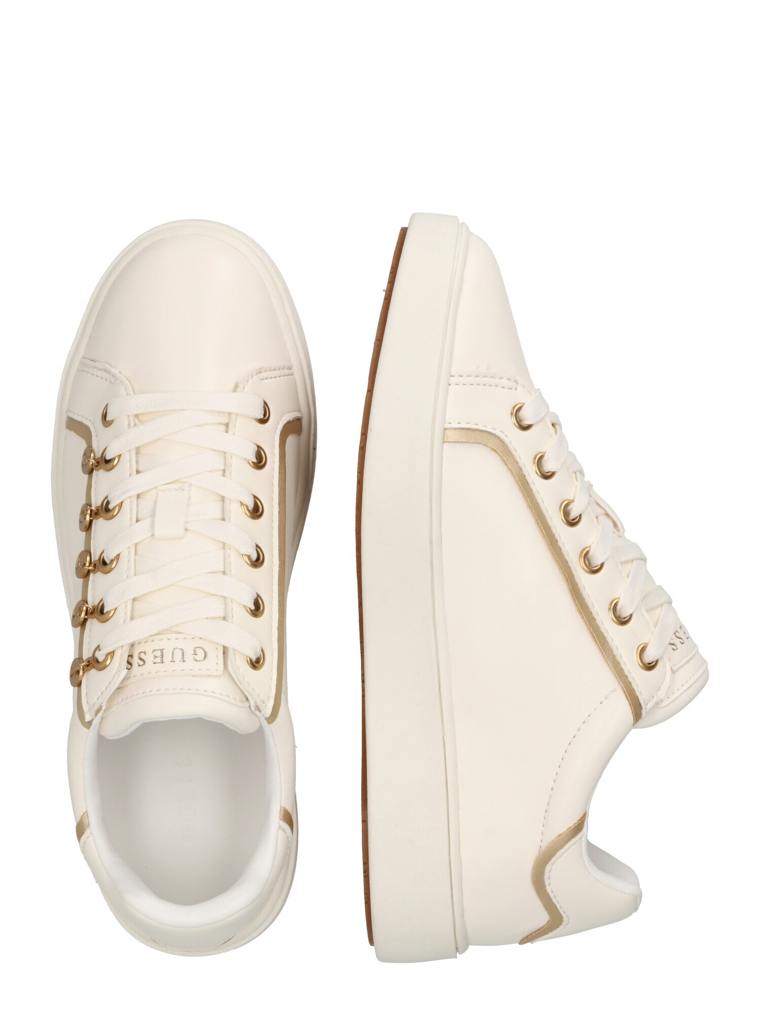 GUESS Sneaker low 'Mely' crem / maro - Pled.ro