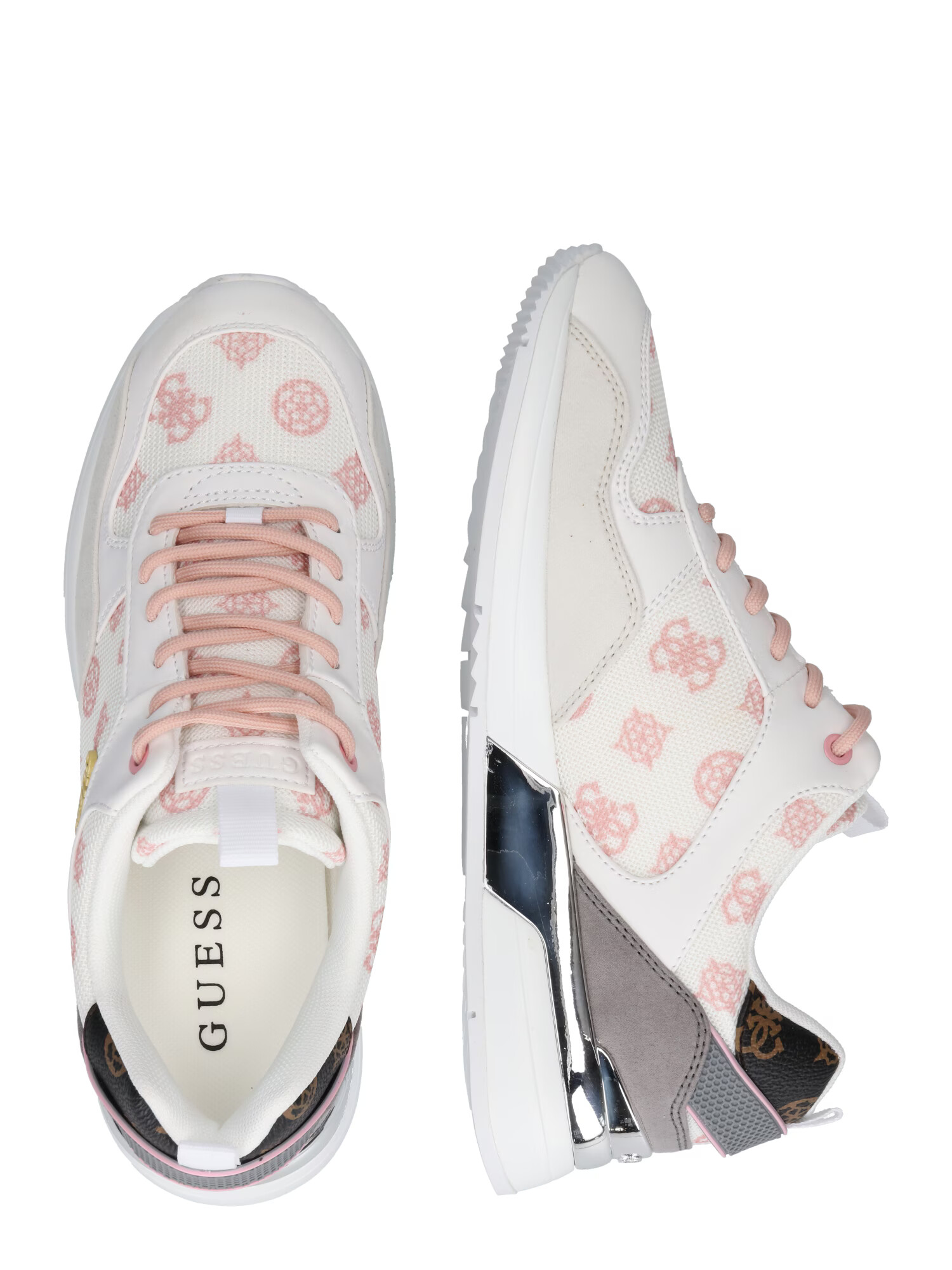 GUESS Sneaker low 'Metz' gri / roz / negru / alb - Pled.ro