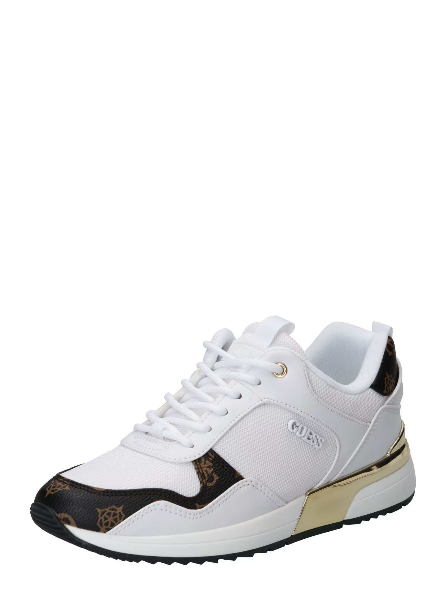 GUESS Sneaker low 'METZ' maro deschis / maro închis / auriu / alb - Pled.ro