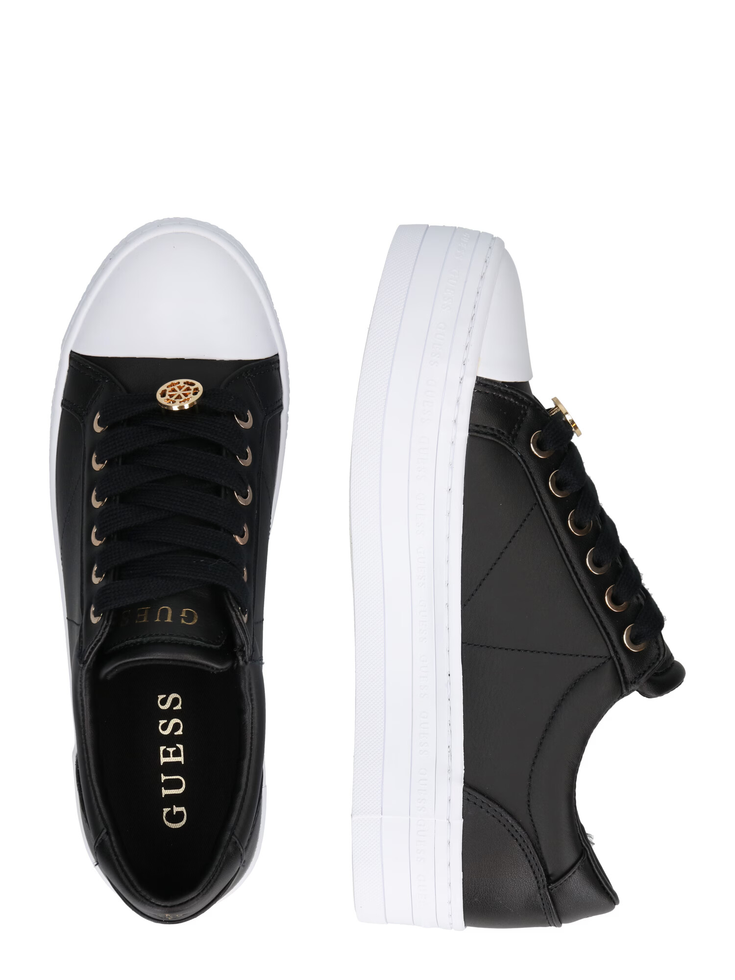 GUESS Sneaker low negru / alb - Pled.ro