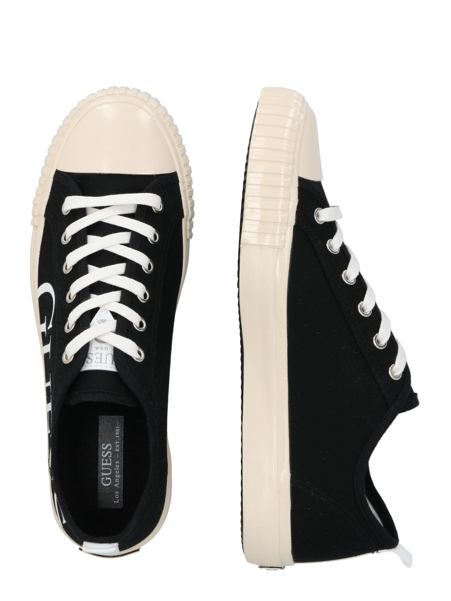 GUESS Sneaker low 'New Winners' negru / alb - Pled.ro