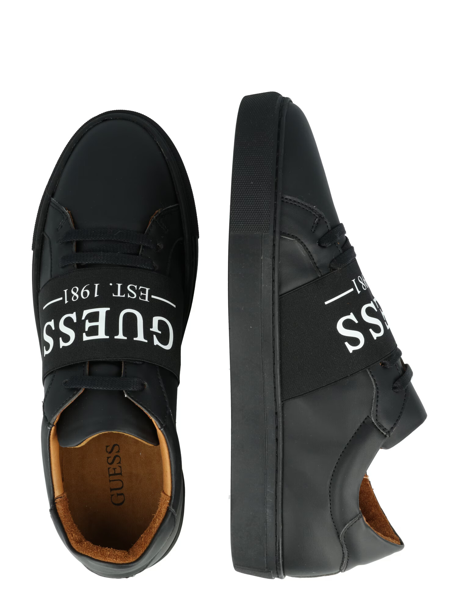 GUESS Sneaker low 'RAVENNA' negru / alb - Pled.ro