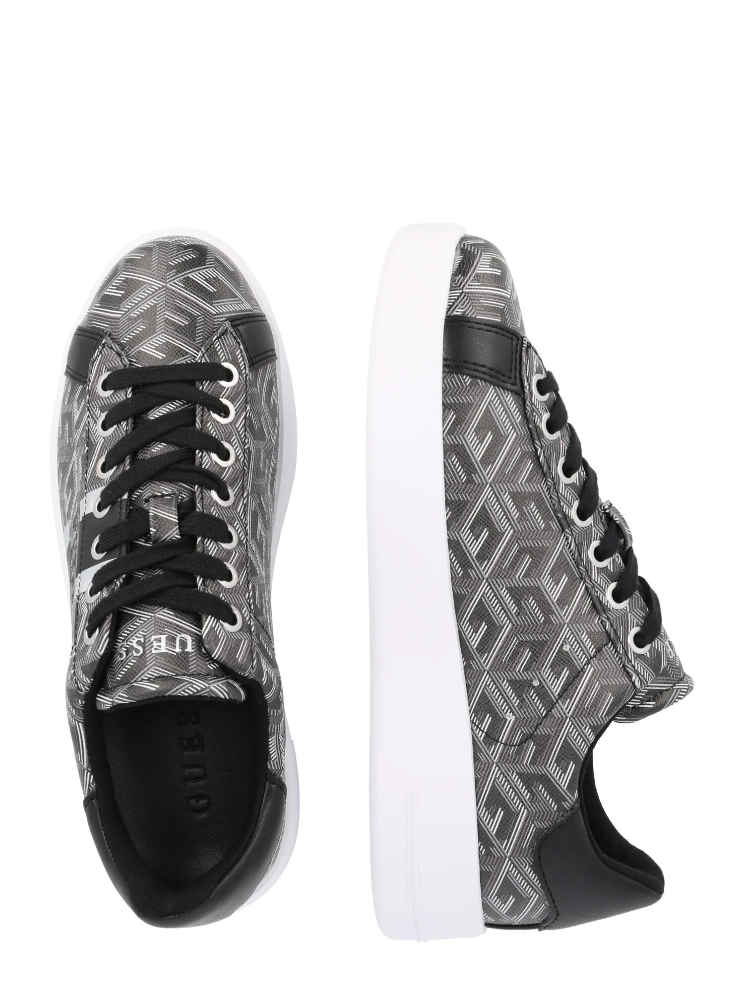 GUESS Sneaker low 'REYHANA' negru / alb - Pled.ro