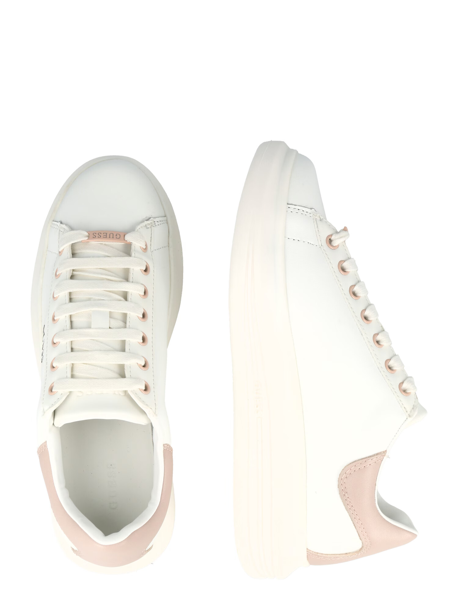 GUESS Sneaker low 'Salerno' auriu / roz pastel / alb - Pled.ro