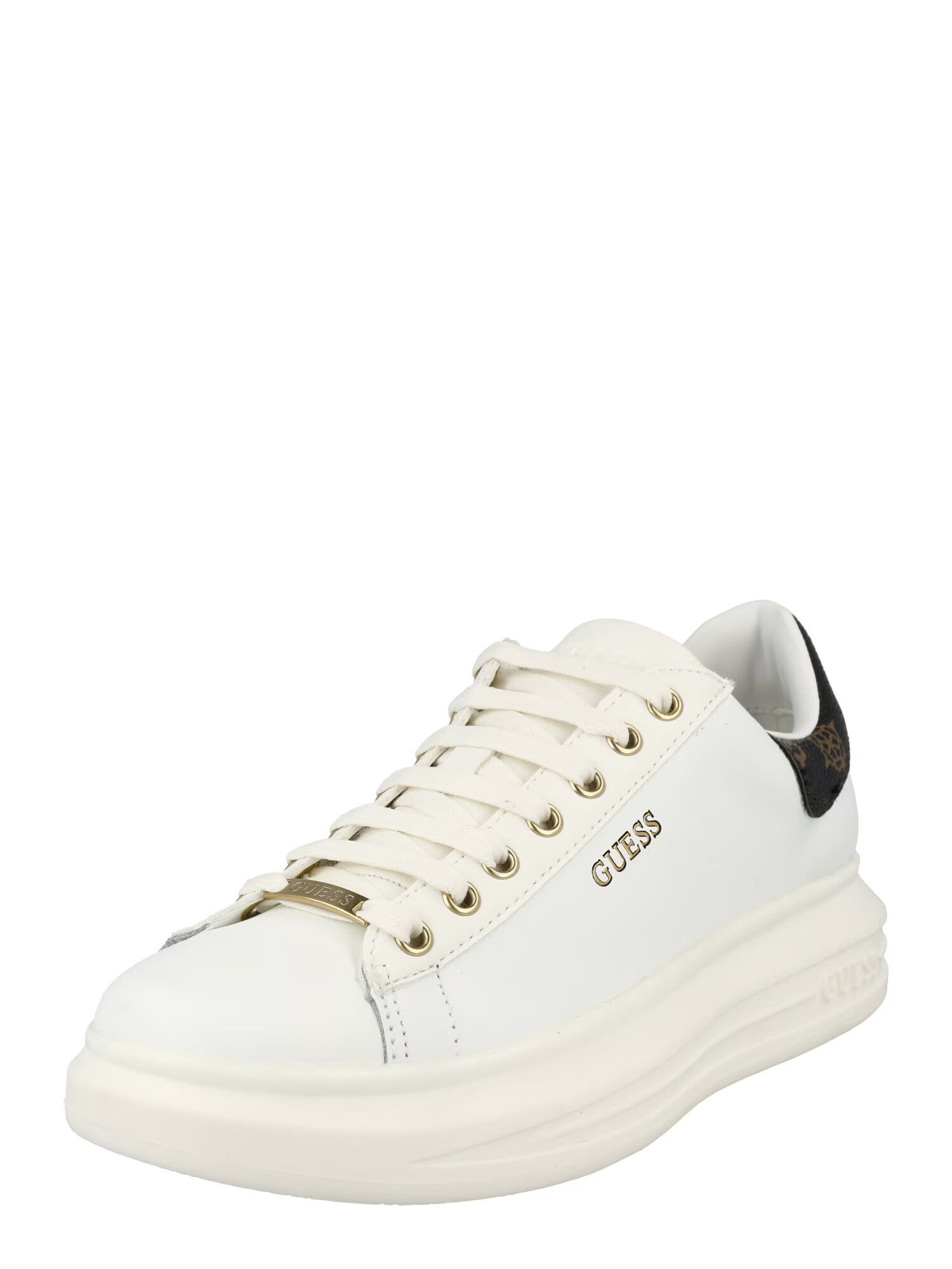 GUESS Sneaker low 'SALERNO' maro / auriu / negru / alb - Pled.ro