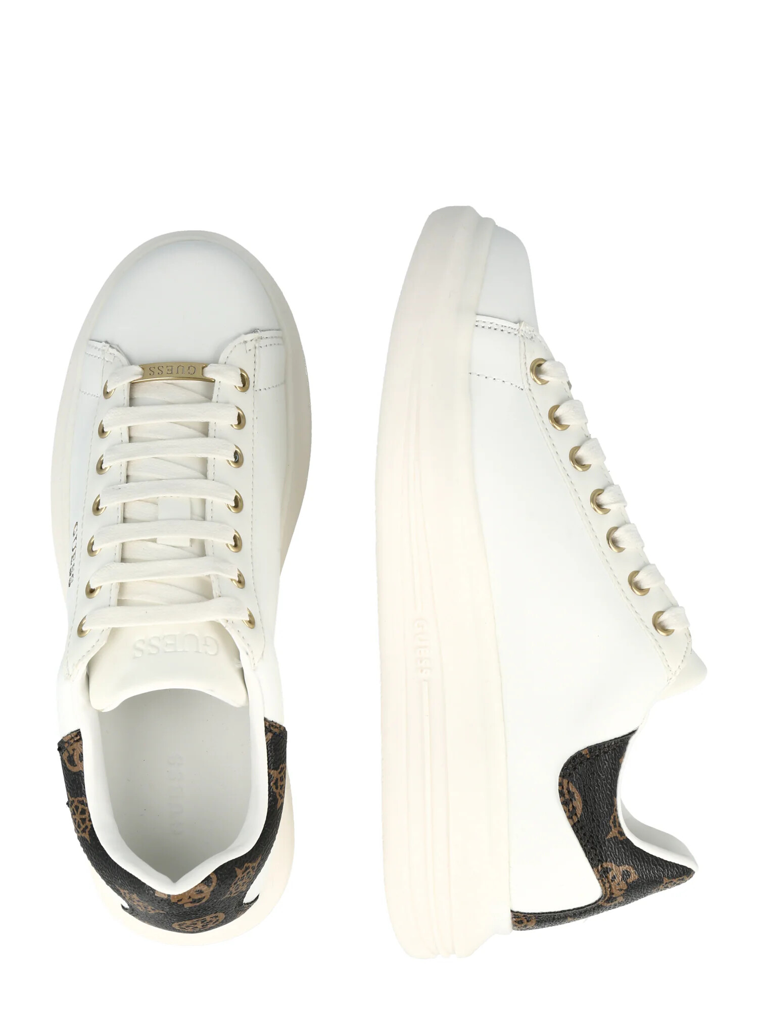 GUESS Sneaker low 'SALERNO' maro / auriu / negru / alb - Pled.ro