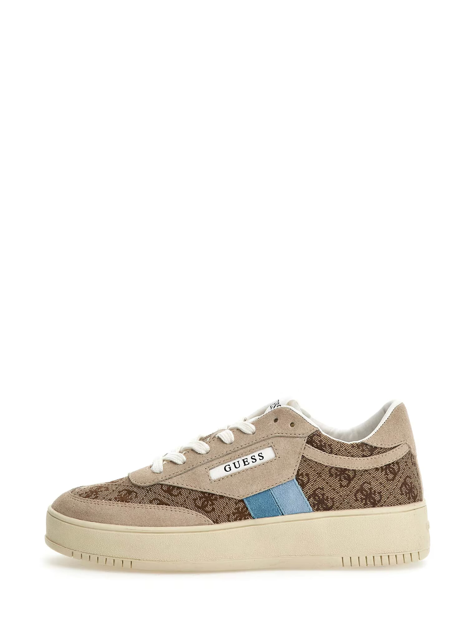 GUESS Sneaker low 'Sisty' alb kitt / azuriu / albastru deschis / maro caramel - Pled.ro