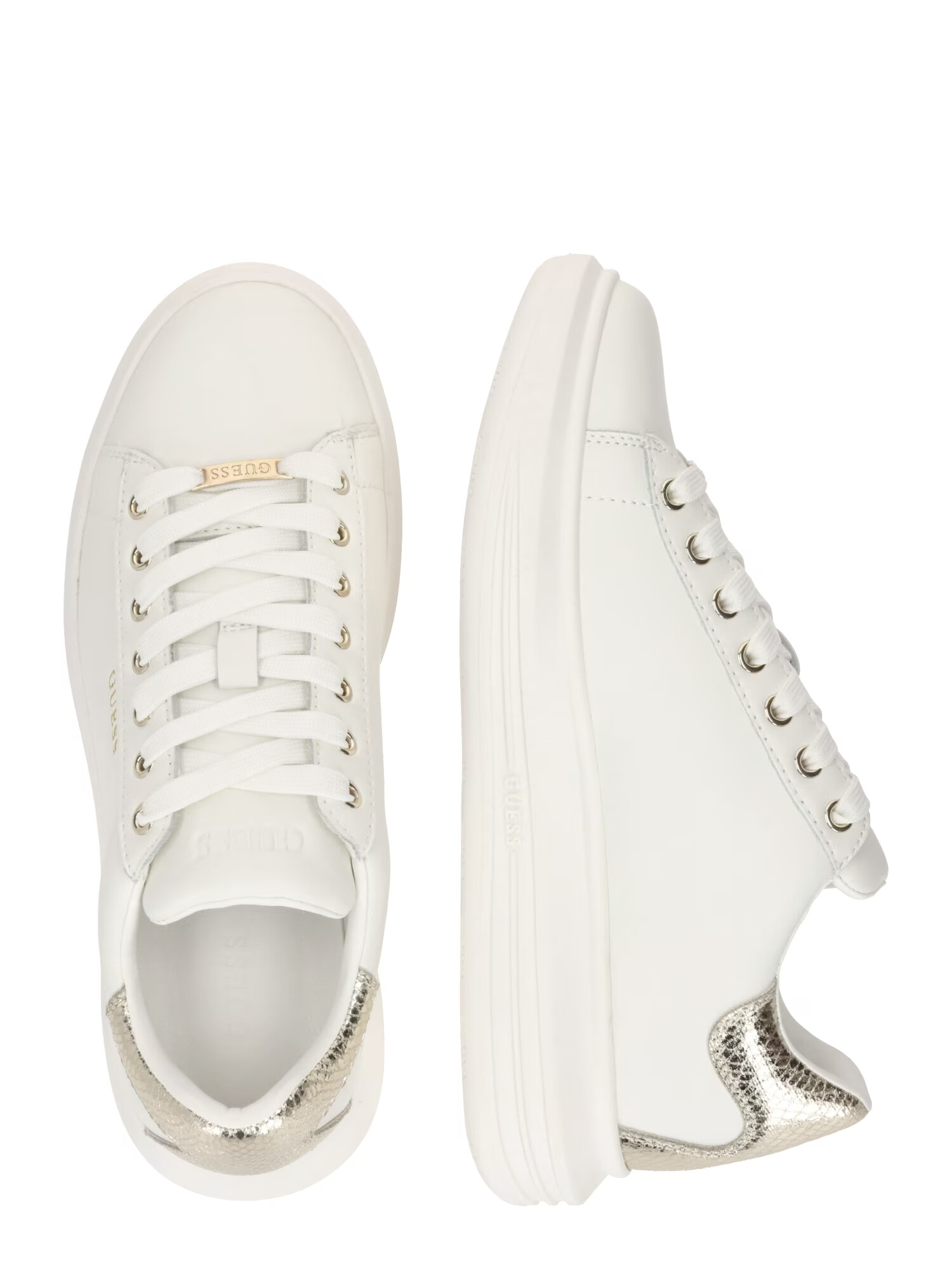 GUESS Sneaker low 'VIBO' auriu / alb - Pled.ro