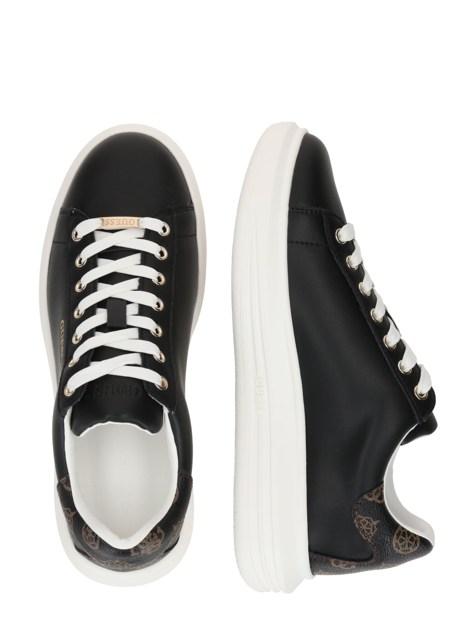 GUESS Sneaker low 'VIBO' auriu / negru - Pled.ro