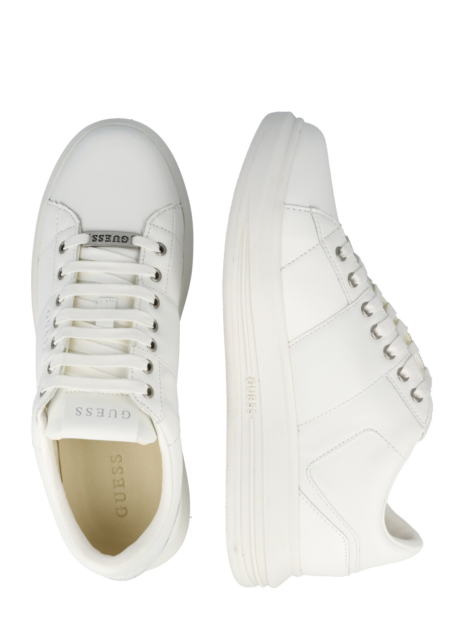 GUESS Sneaker low 'VIBO' gri argintiu / alb - Pled.ro