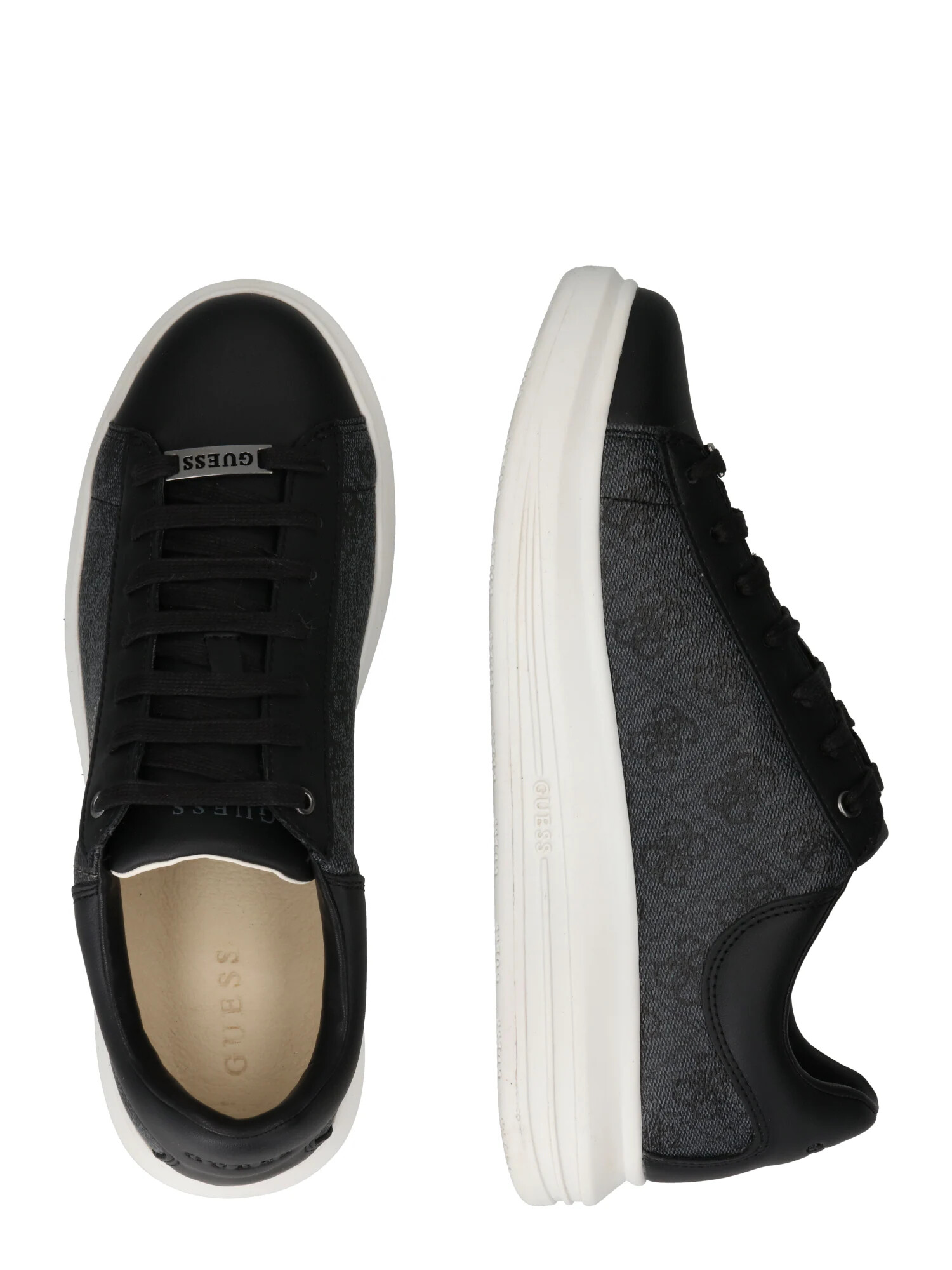 GUESS Sneaker low 'VIBO' gri metalic / negru - Pled.ro