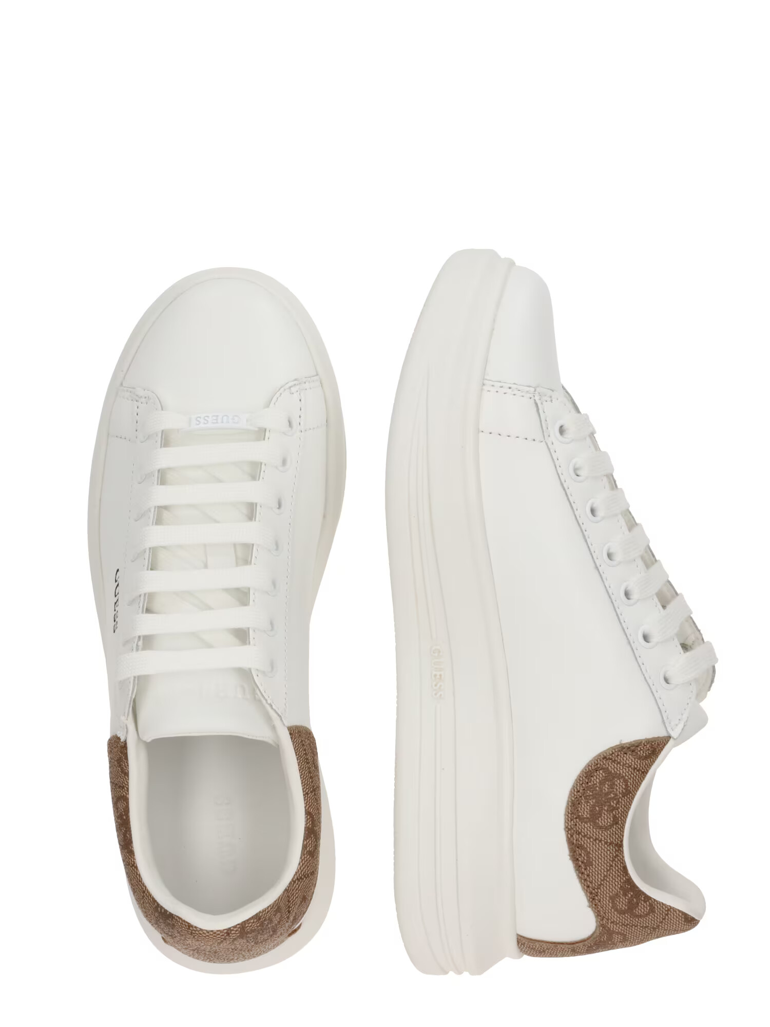 GUESS Sneaker low 'VIBO' maro / alb - Pled.ro