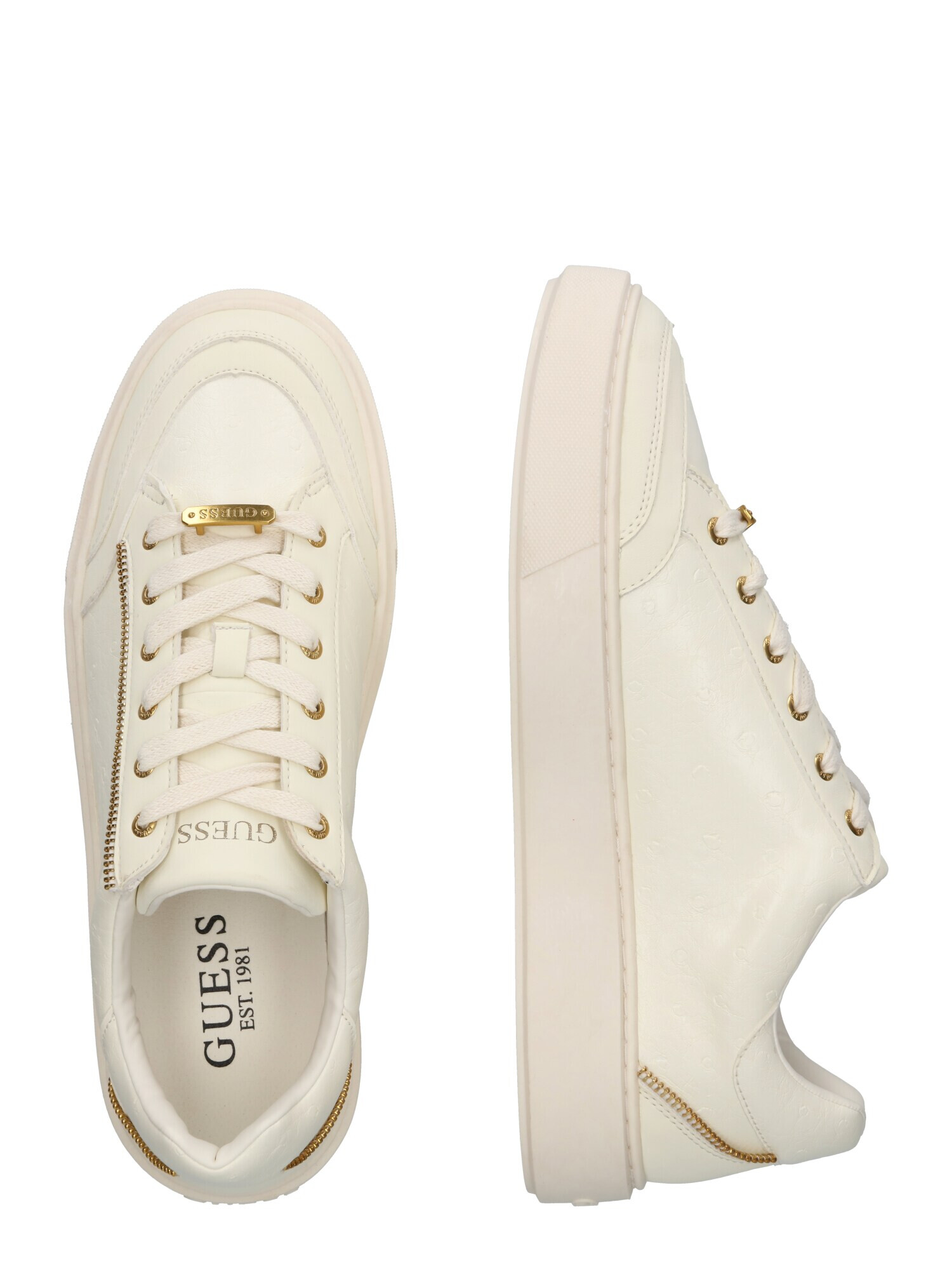 GUESS Sneaker low 'VICE' auriu / alb - Pled.ro