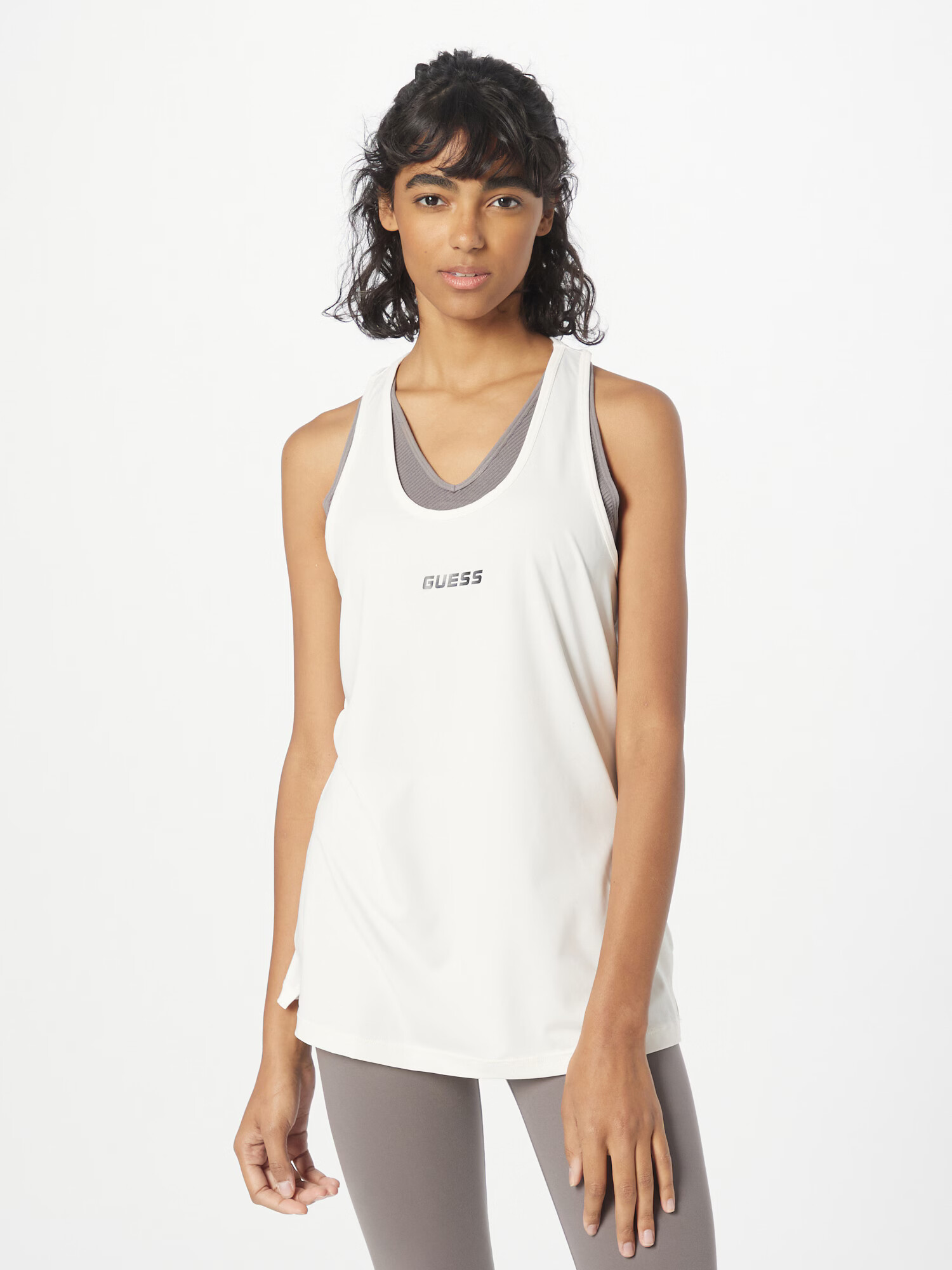 GUESS Sport top negru / alb - Pled.ro