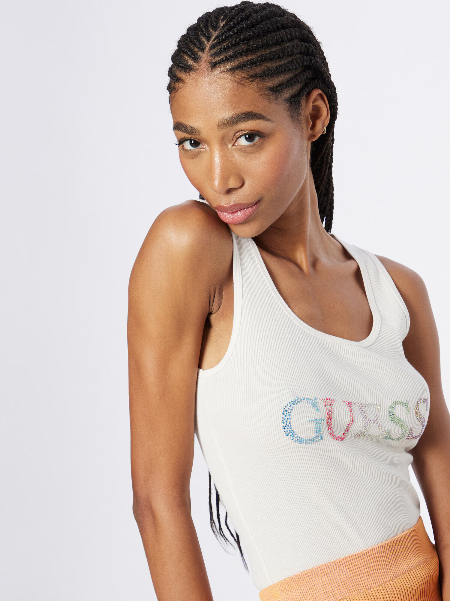 GUESS Top verde pastel / roz / roz deschis / alb - Pled.ro