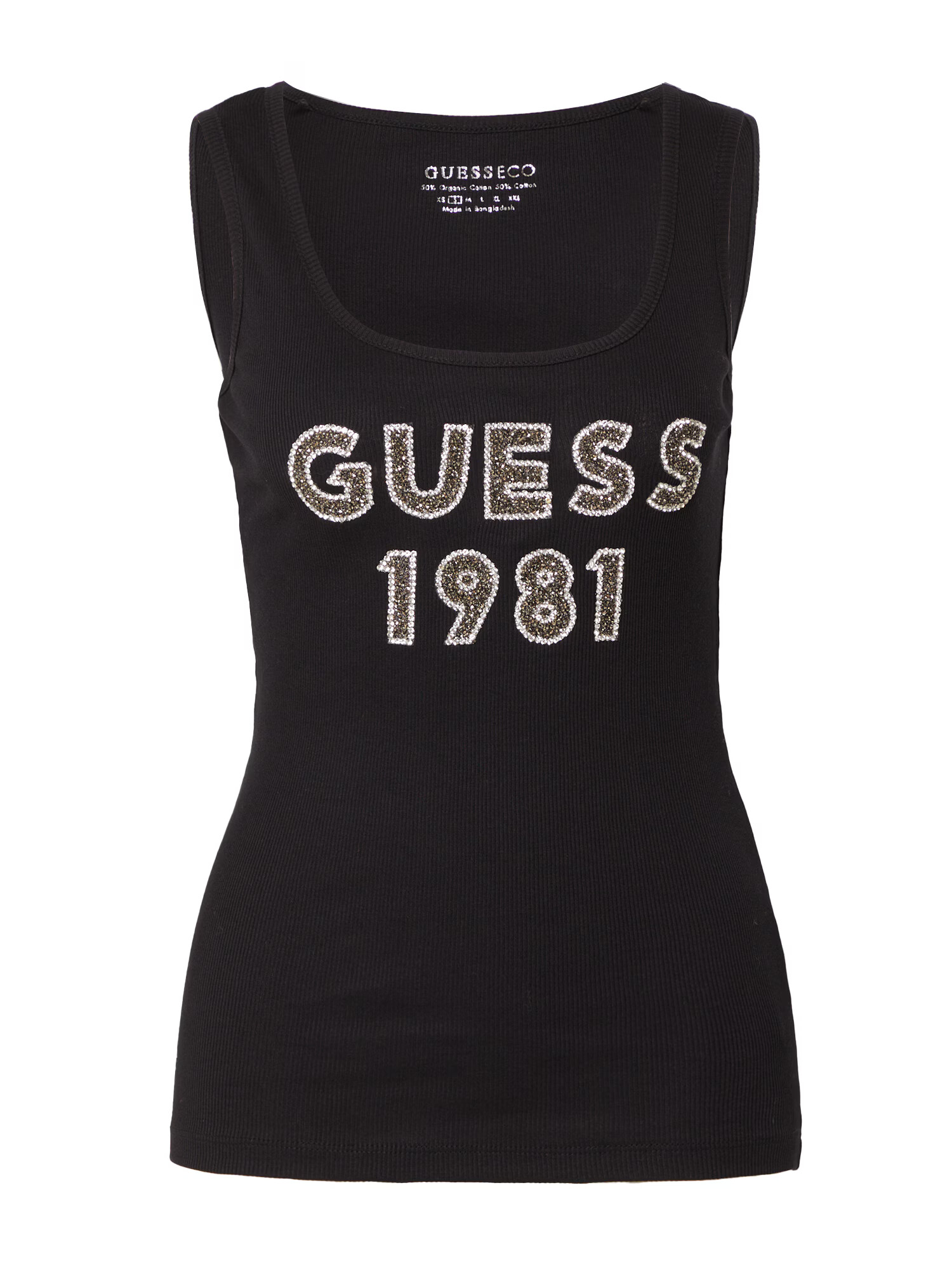 GUESS Top auriu / negru / alb - Pled.ro