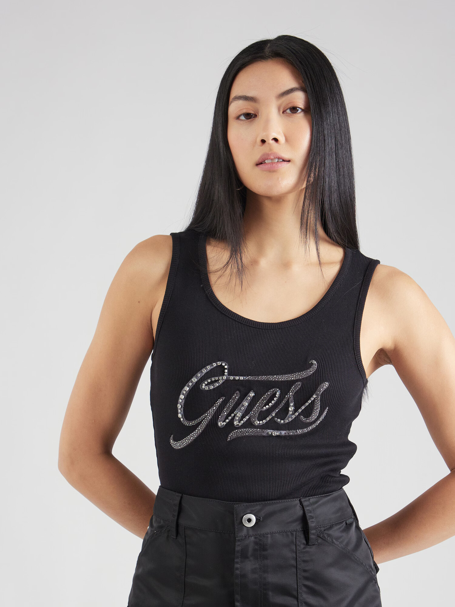 GUESS Top gri / negru / argintiu - Pled.ro