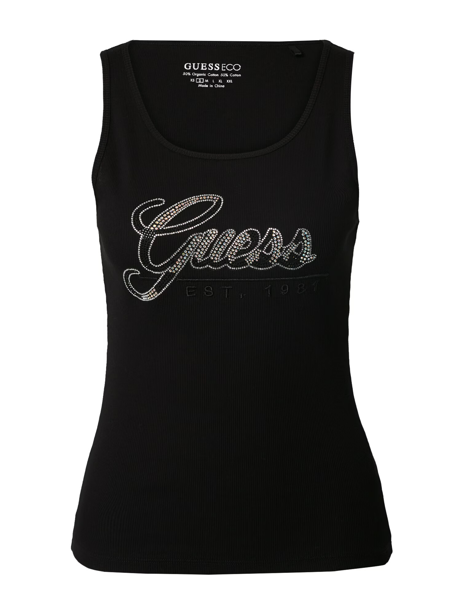 GUESS Top negru / alb - Pled.ro