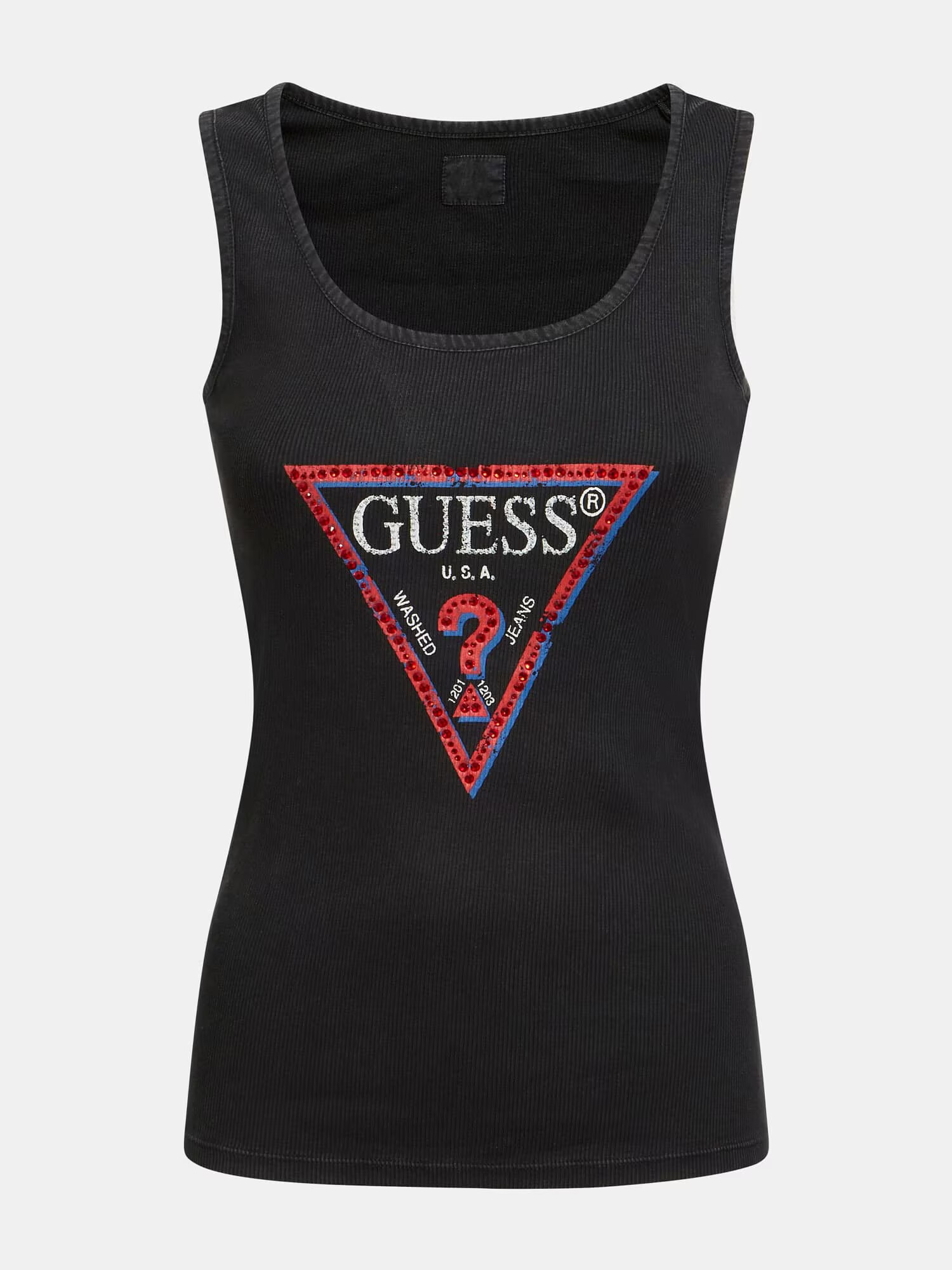 GUESS Top 'Olympia' albastru / roșu / negru / alb - Pled.ro