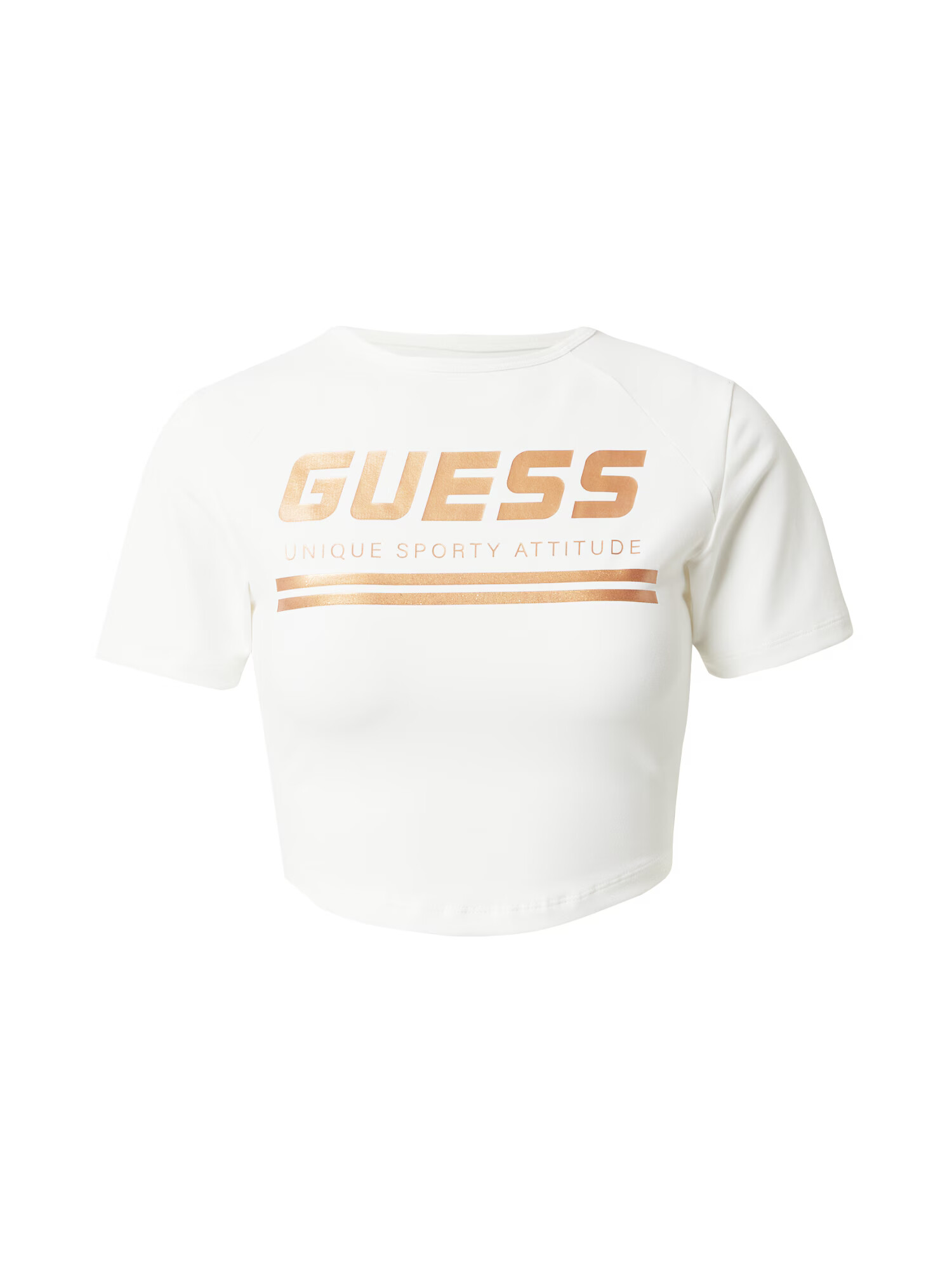 GUESS Tricou 'AGGIE' auriu / alb - Pled.ro