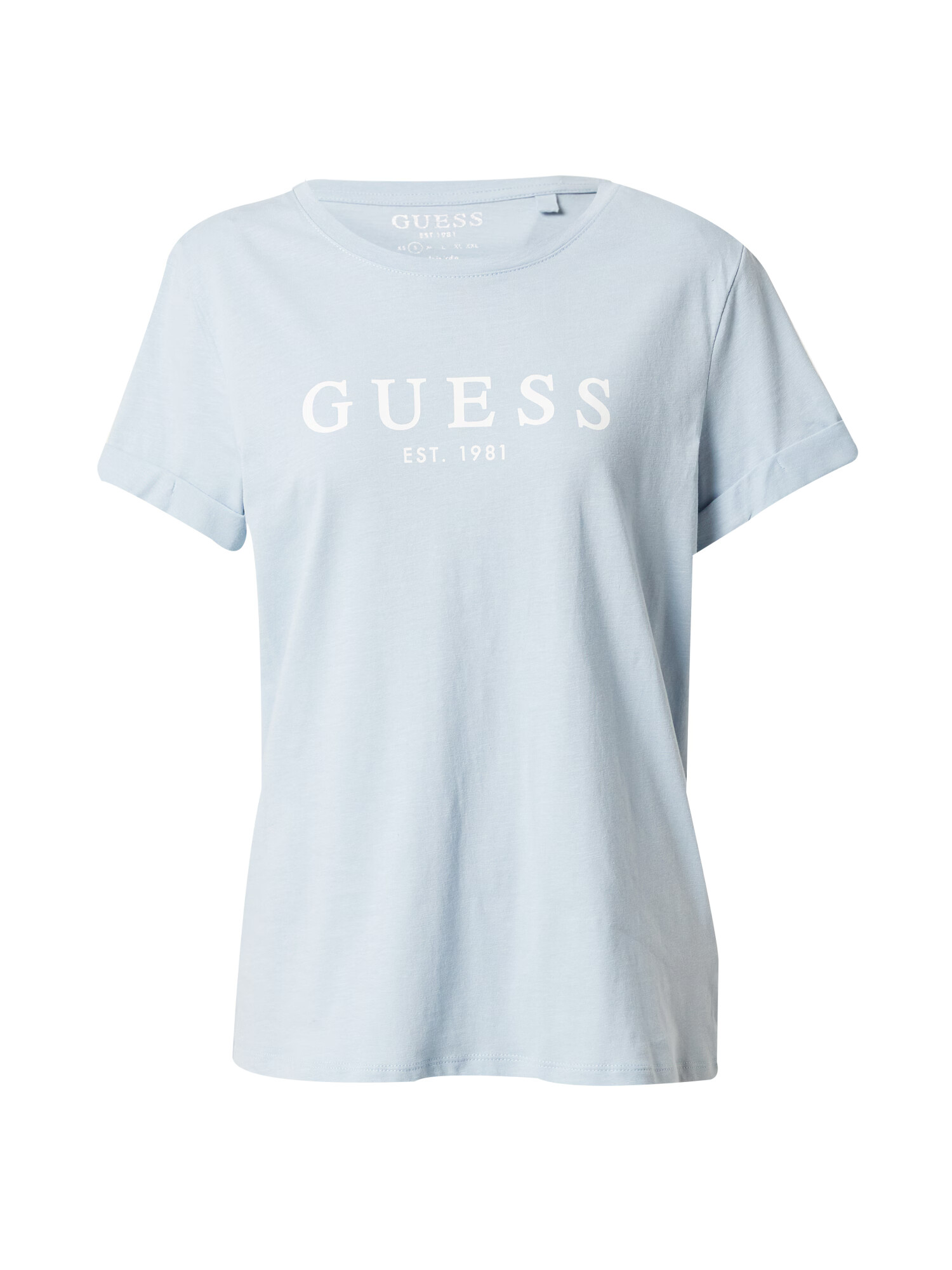 GUESS Tricou albastru deschis / alb - Pled.ro