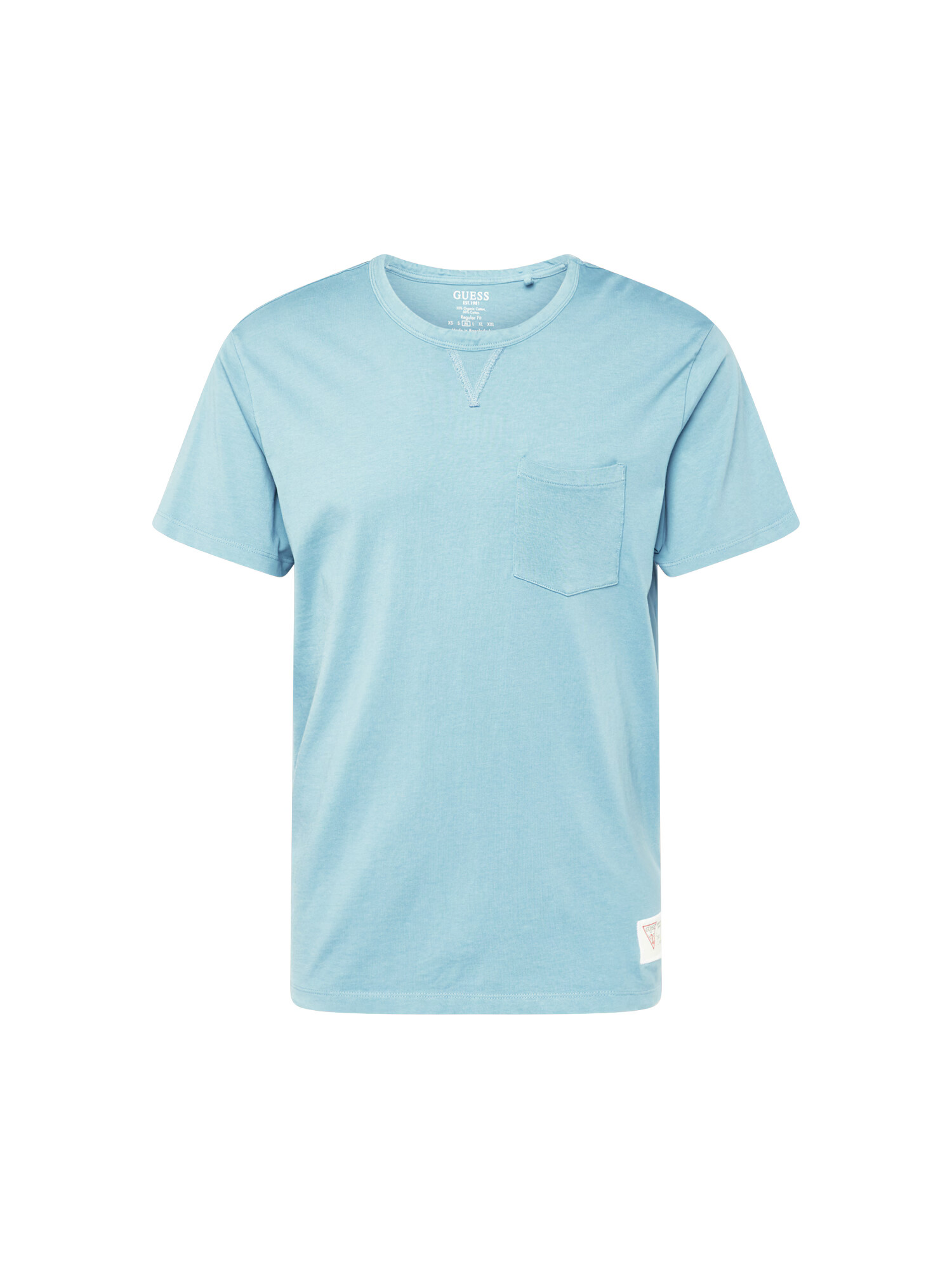 GUESS Tricou albastru deschis / alb - Pled.ro