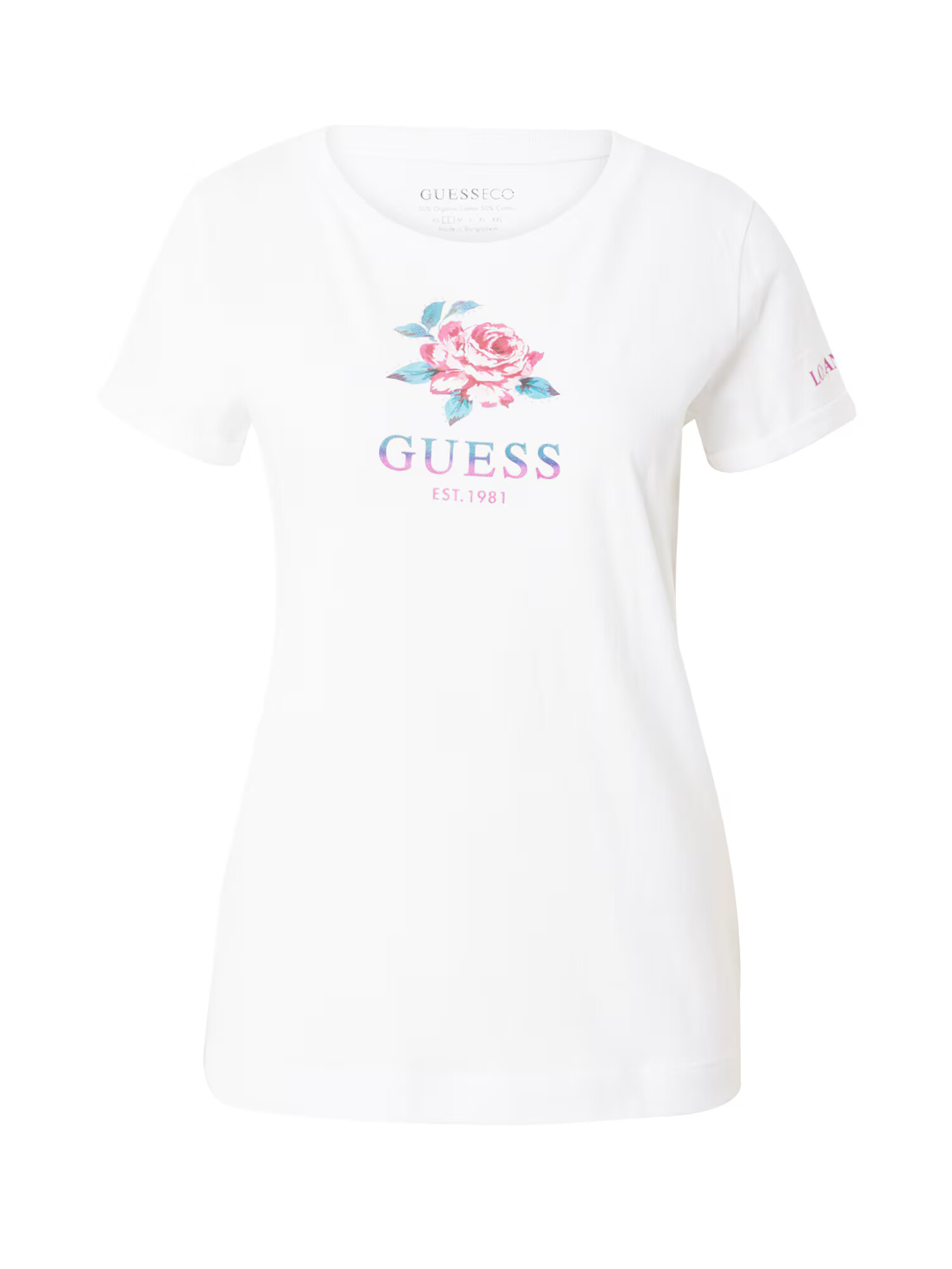 GUESS Tricou albastru deschis / roz / roșu / alb - Pled.ro